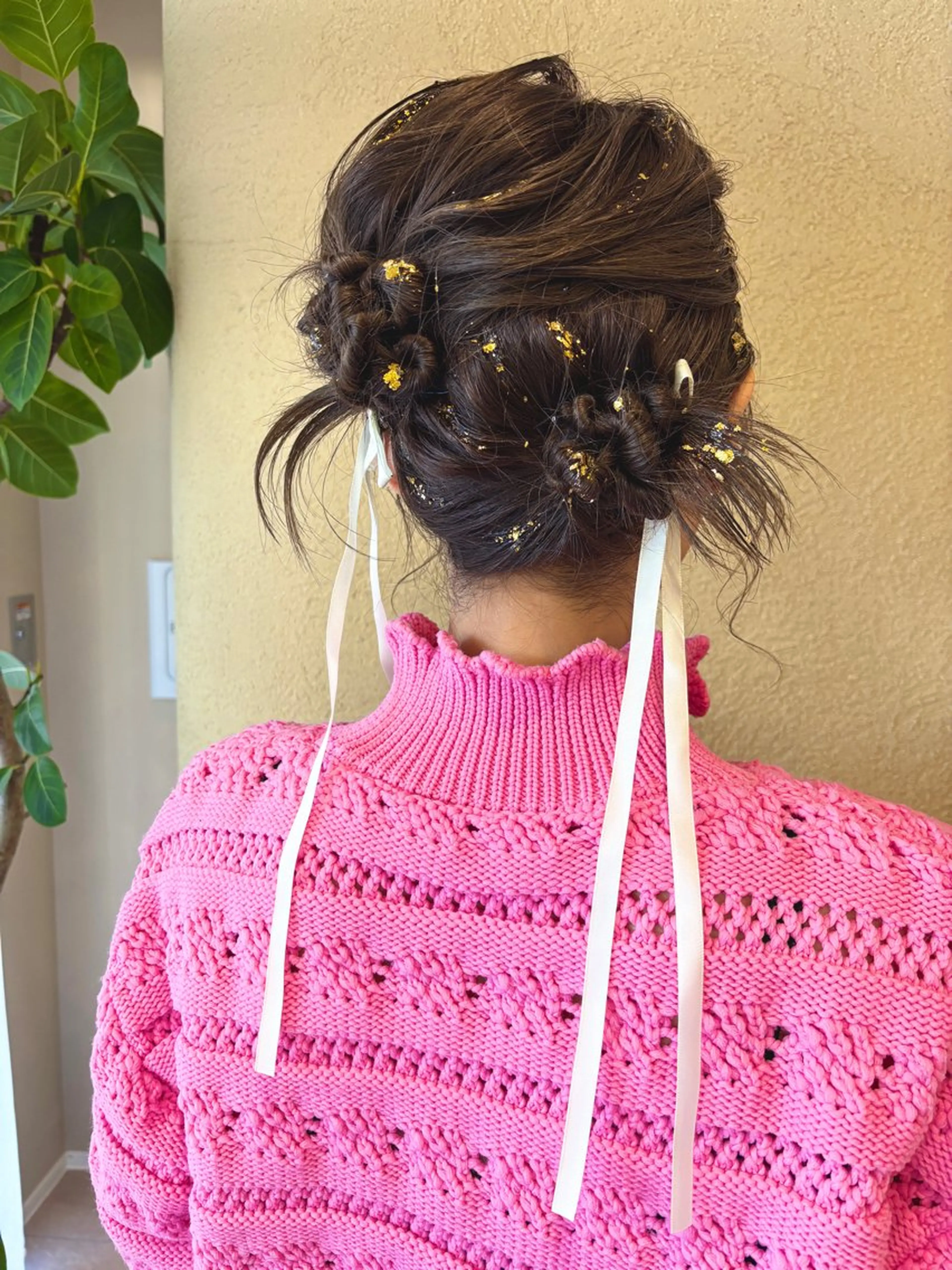 セミロング ヘアアレンジ え りのヘアスタイル