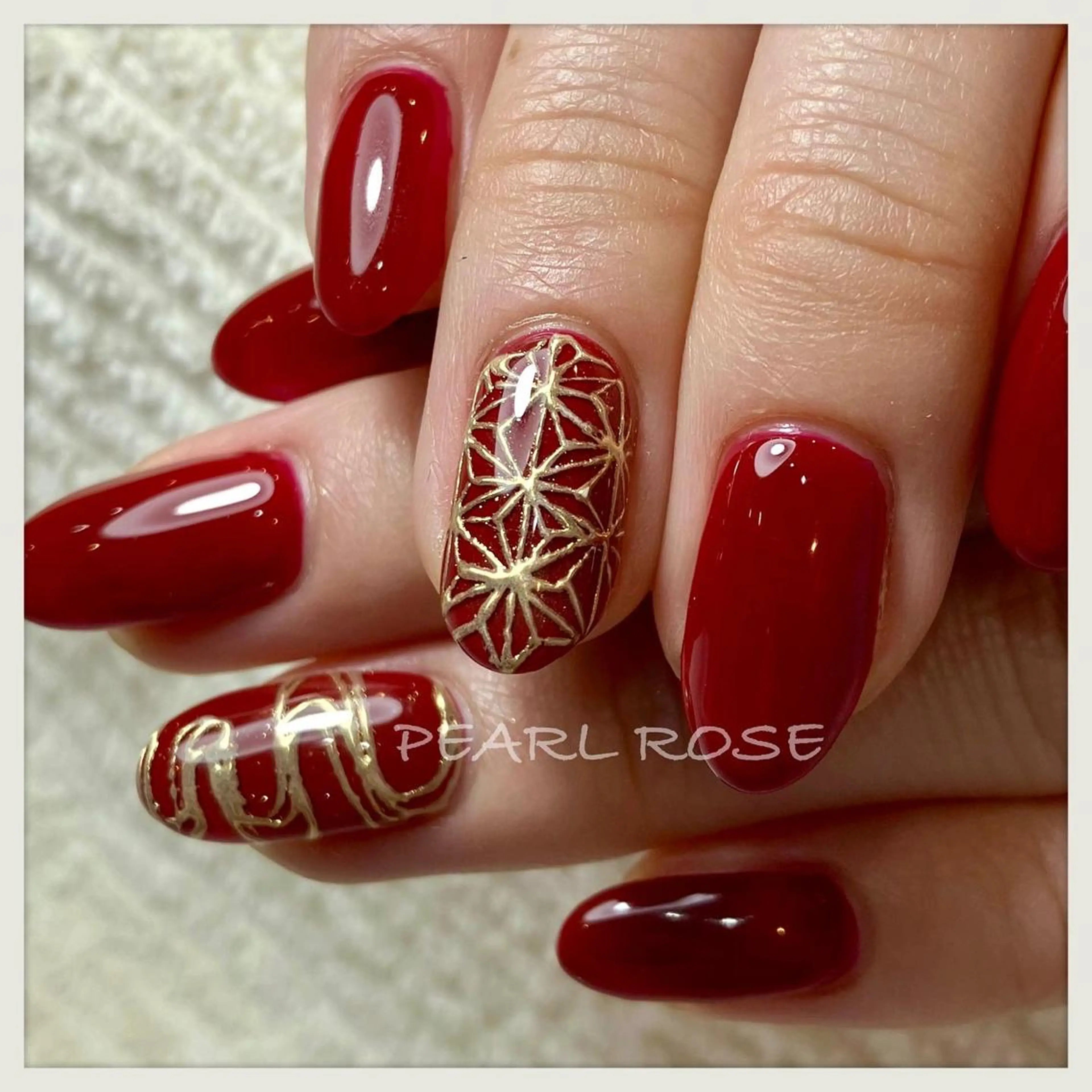 ネイル アートネイル ハンドネイル Beauty salon Ryu・ange所属・PEARL ROSE パールローズのネイルデザイン