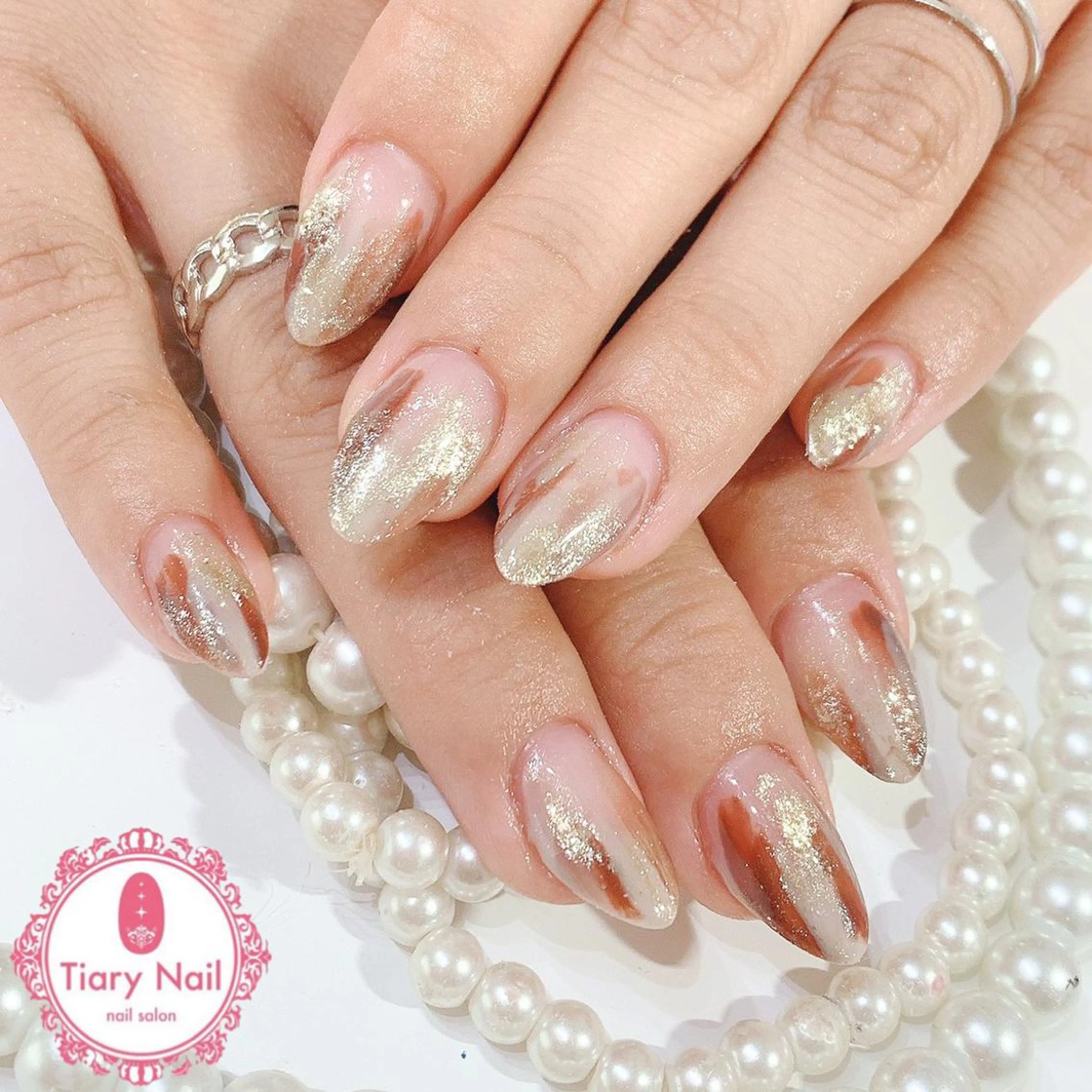ネイル 桜ネイル クリアネイル フットネイル ジェルネイル キラキラネイル 💗🪽Tiary Nail🪽💗のネイルデザイン