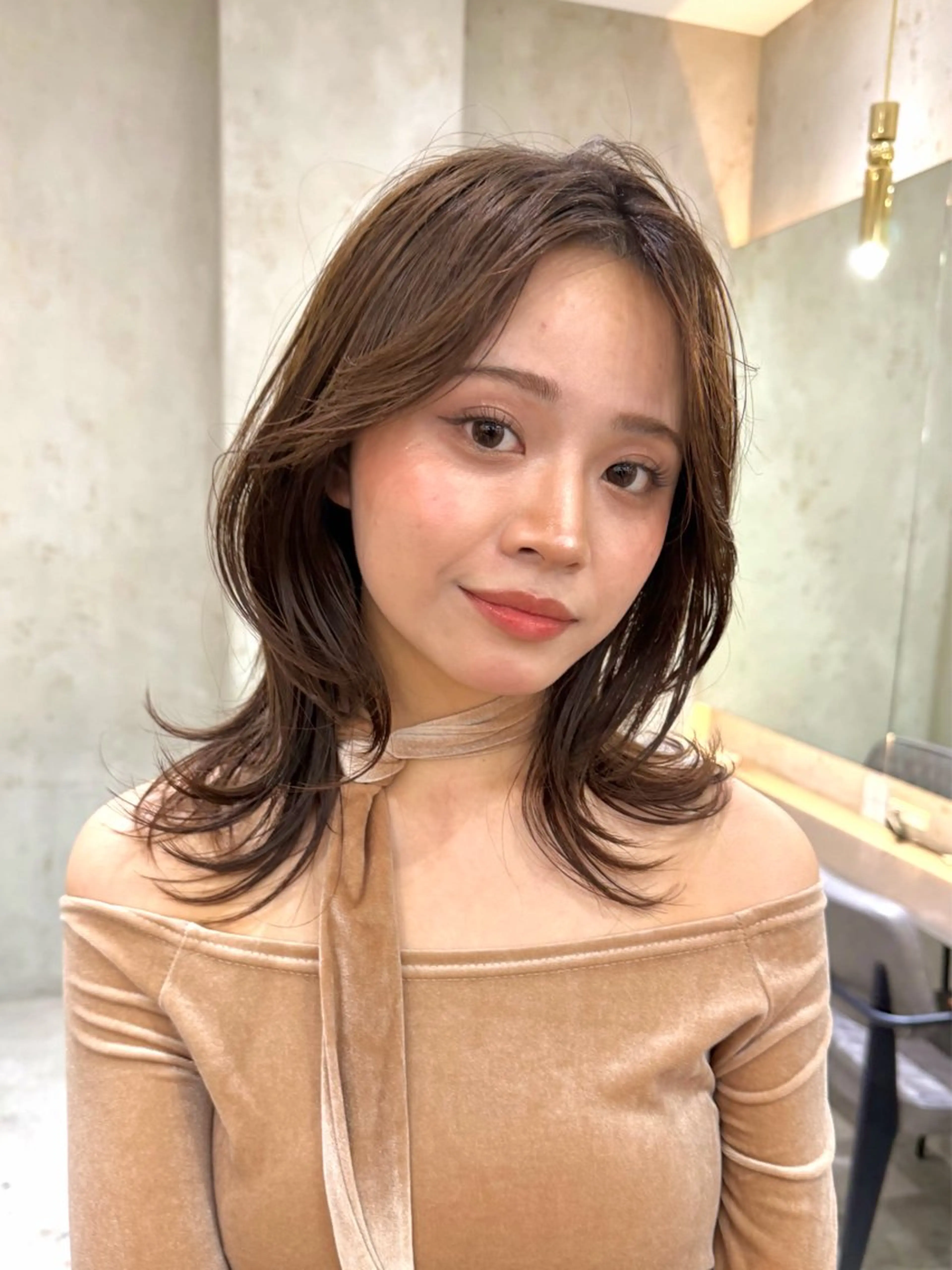 セミロング カラー 韓国風ヘア レイヤーカット カット ヘアカラー トリートメント 縮毛矯正/髪質改善 /ボブ/ともきのヘアスタイル