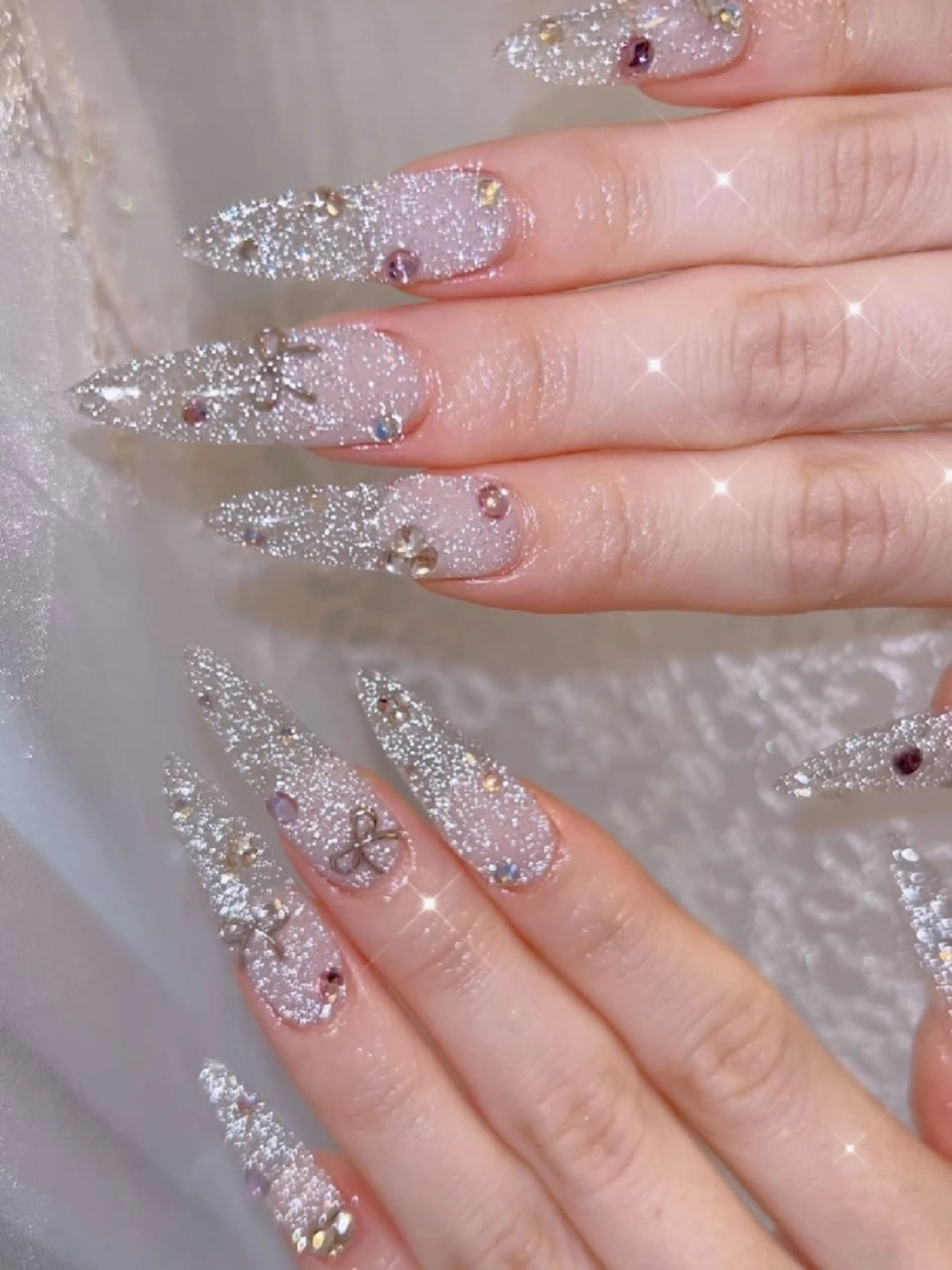 ネイル 長さ出し ジェルネイル 韓国ネイル マグネットネイル ニュアンスネイル ハンドネイル I LOVE ME  NAIL.｡.:*♡のネイルデザイン