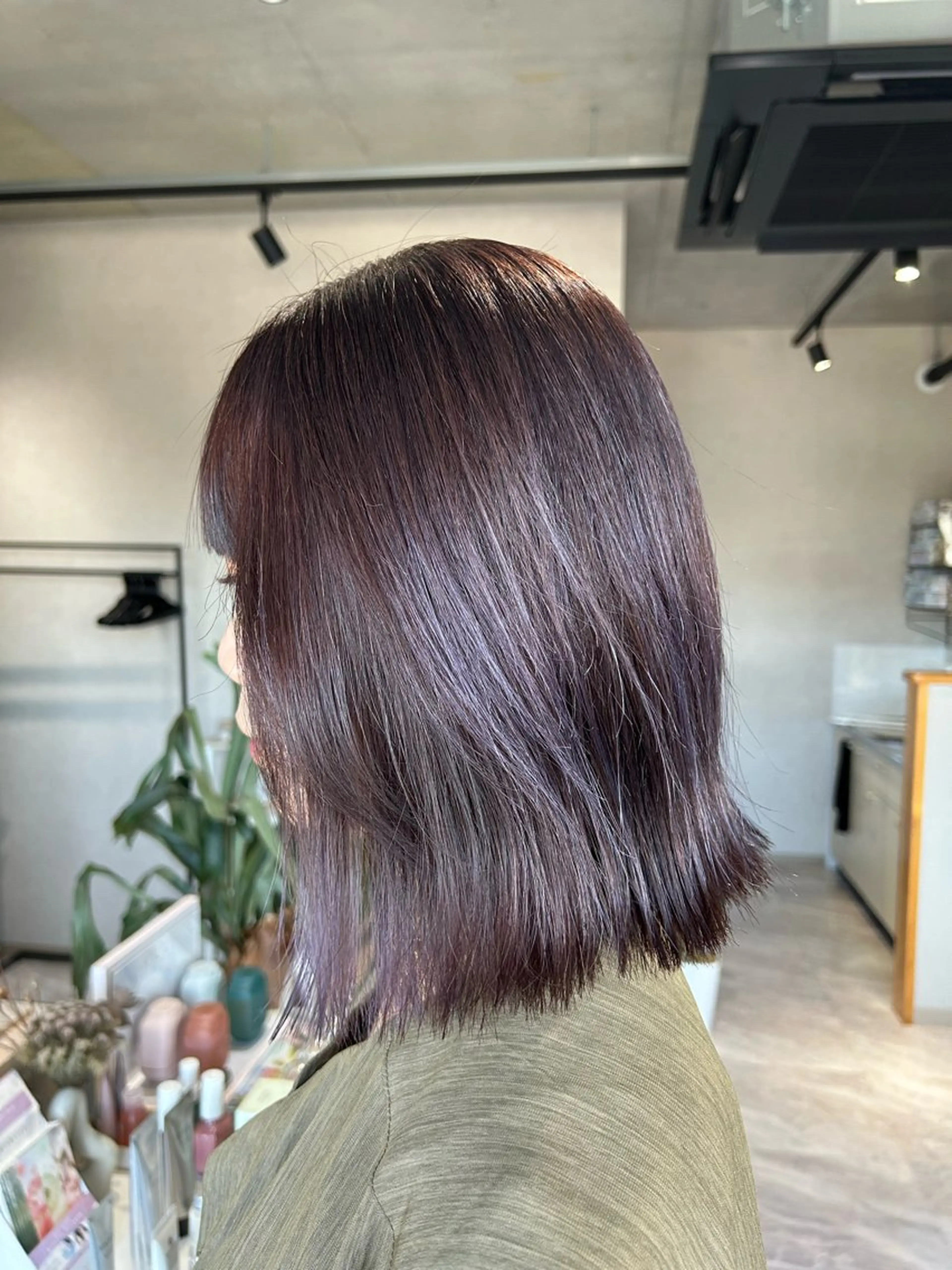 ミディアム カラー 透明感カラー Plume.所属・おおひら ののはのヘアスタイル