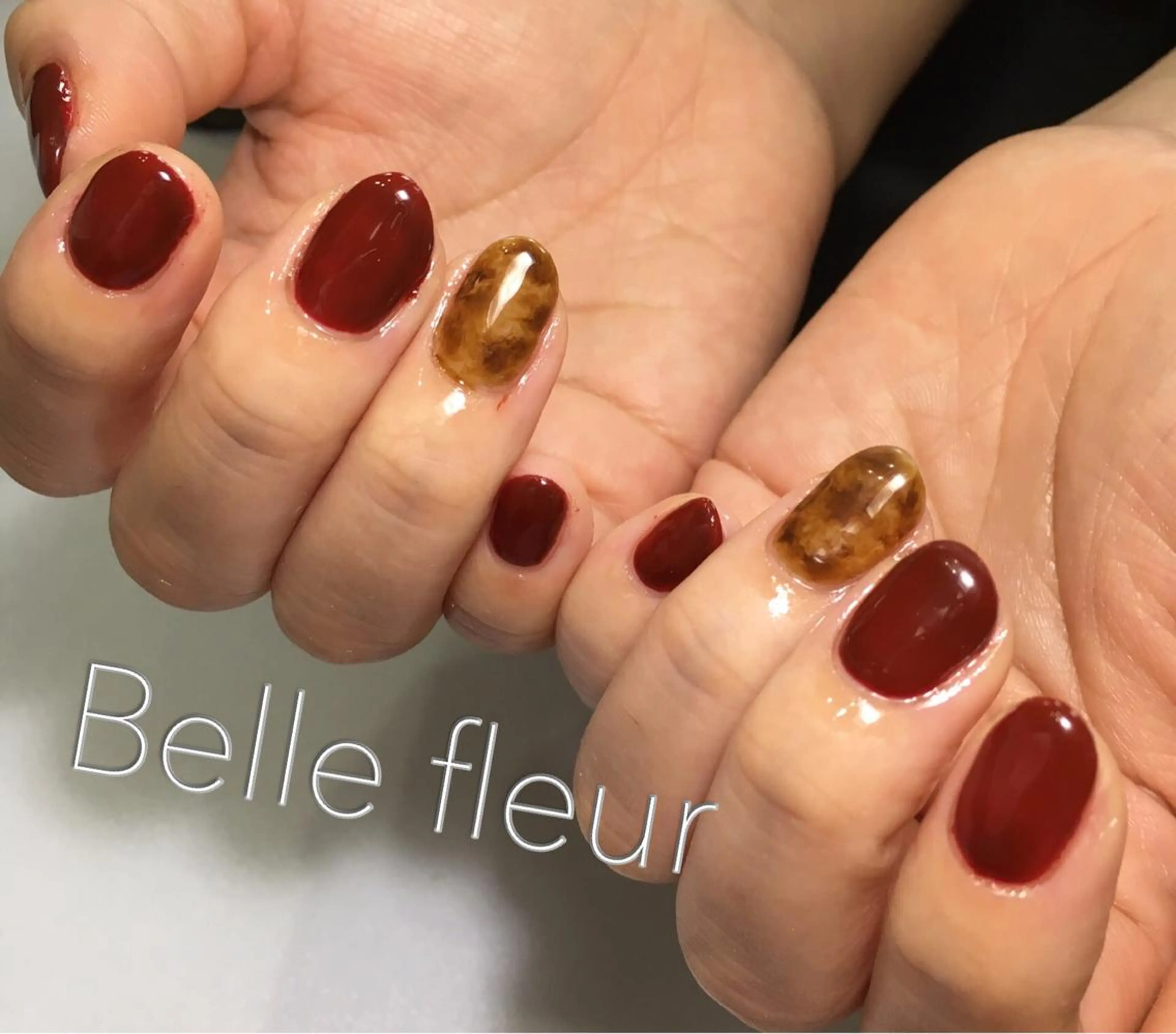 ミディアム ネイル Belle fleurのネイルデザイン