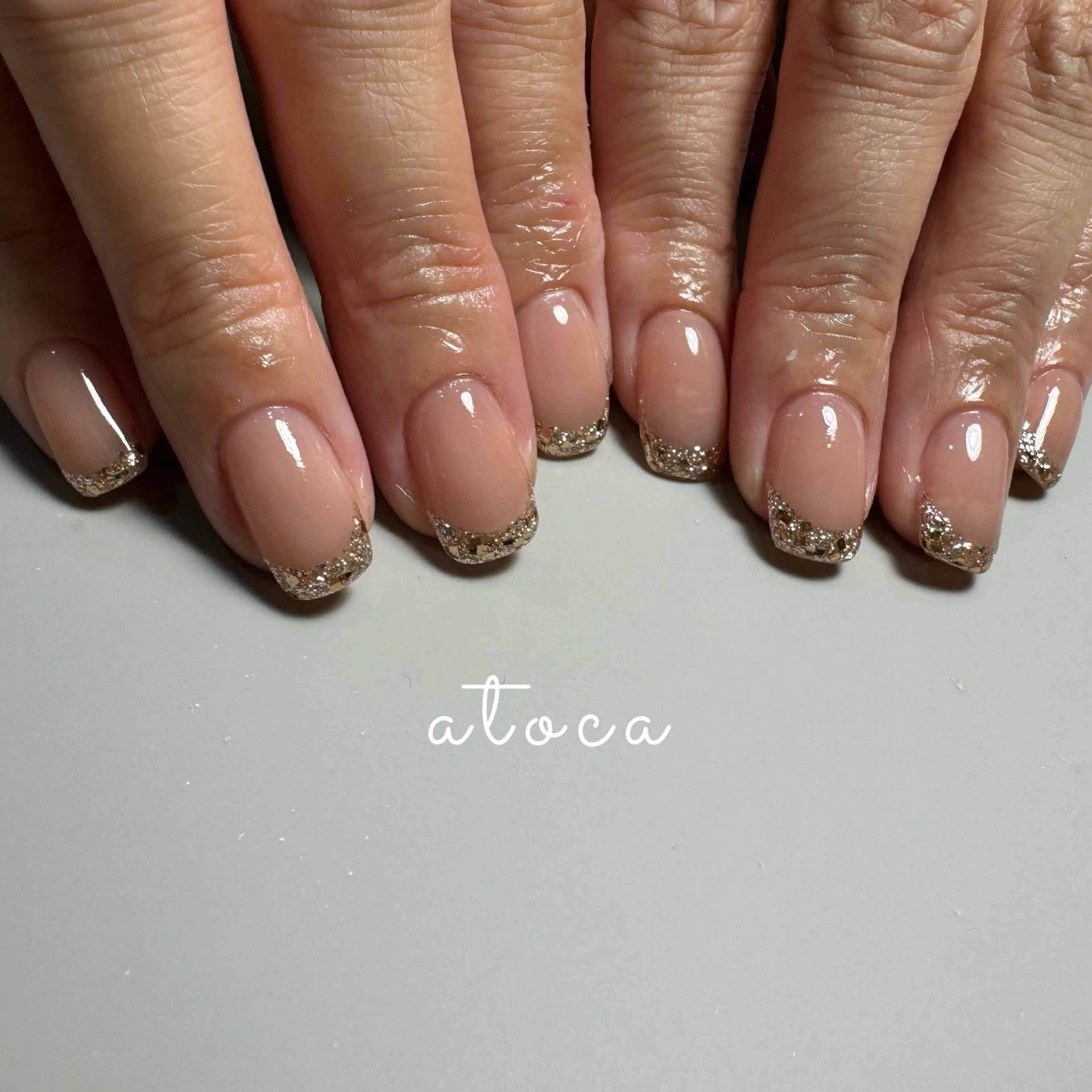 ネイル フレンチネイル ガラスフレンチ オフィスネイル シンプルネイル mi riのネイルデザイン