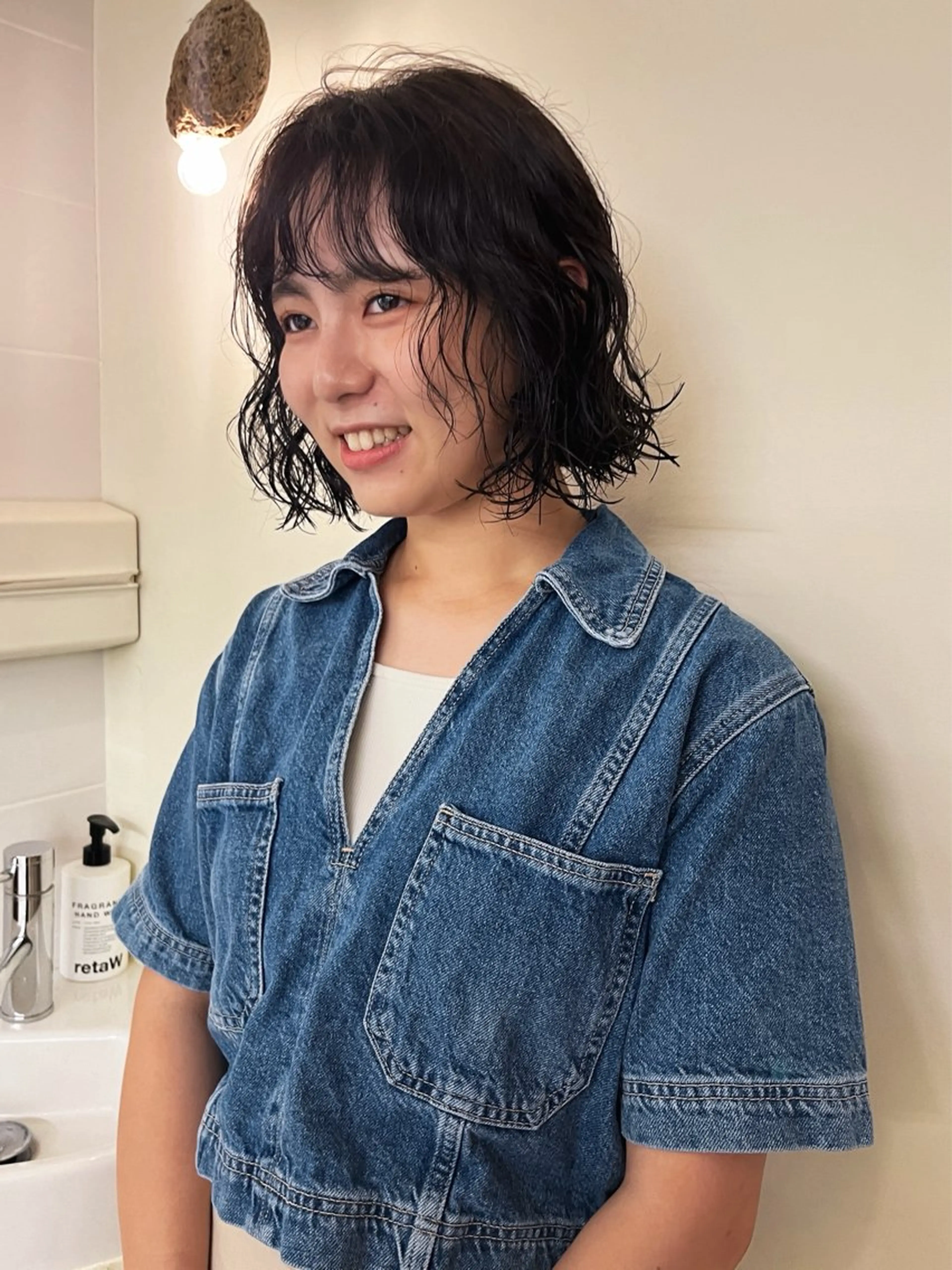 ミディアム パーマ ミディアムパーマ ボブ メンズハイトーン/栄 /イトウタケルのヘアスタイル