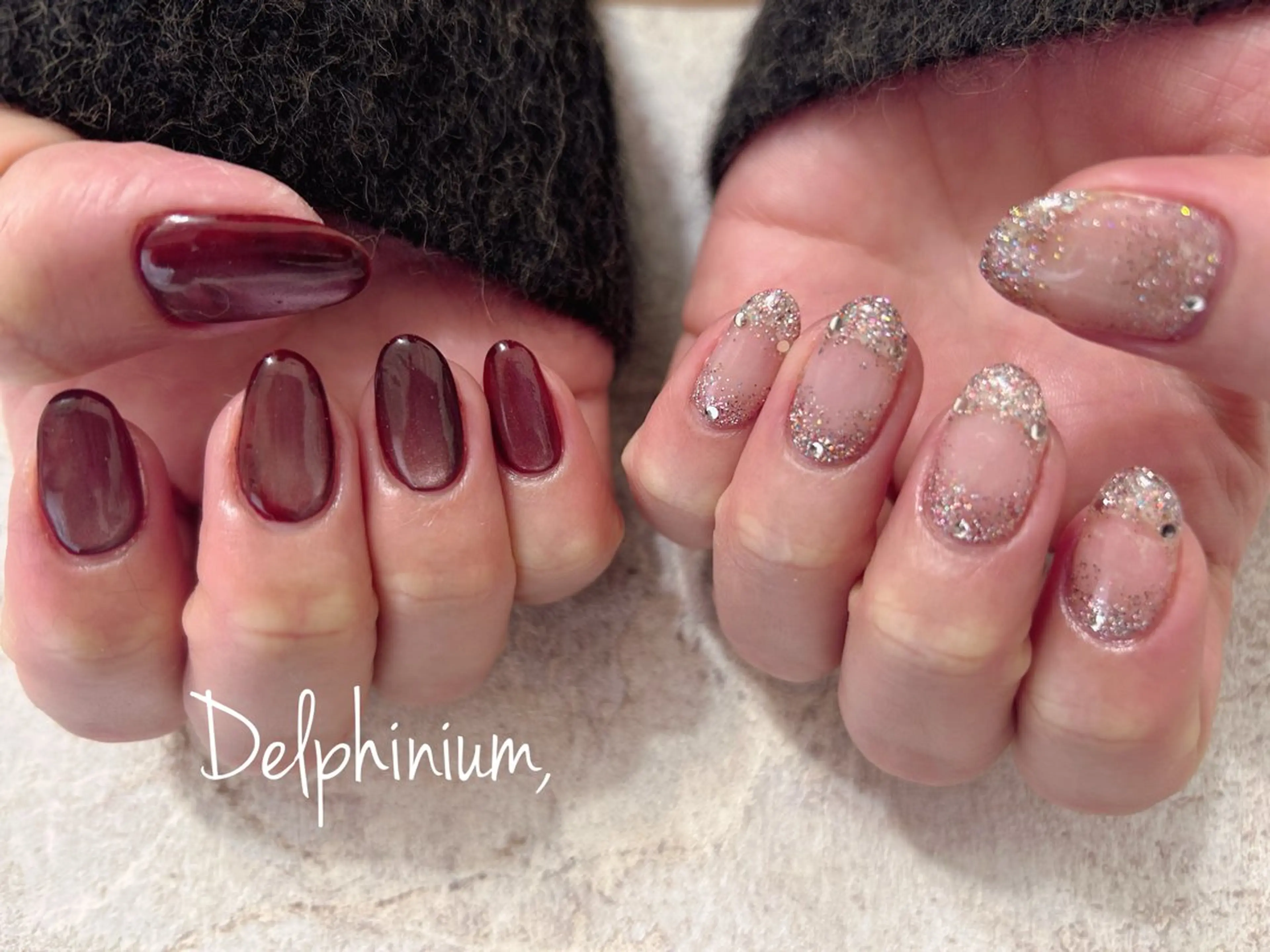 ネイル アートネイル ジェルネイル ミラーネイル 持ち込み パラジェル ハンドネイル 岡本 友恵のネイルデザイン