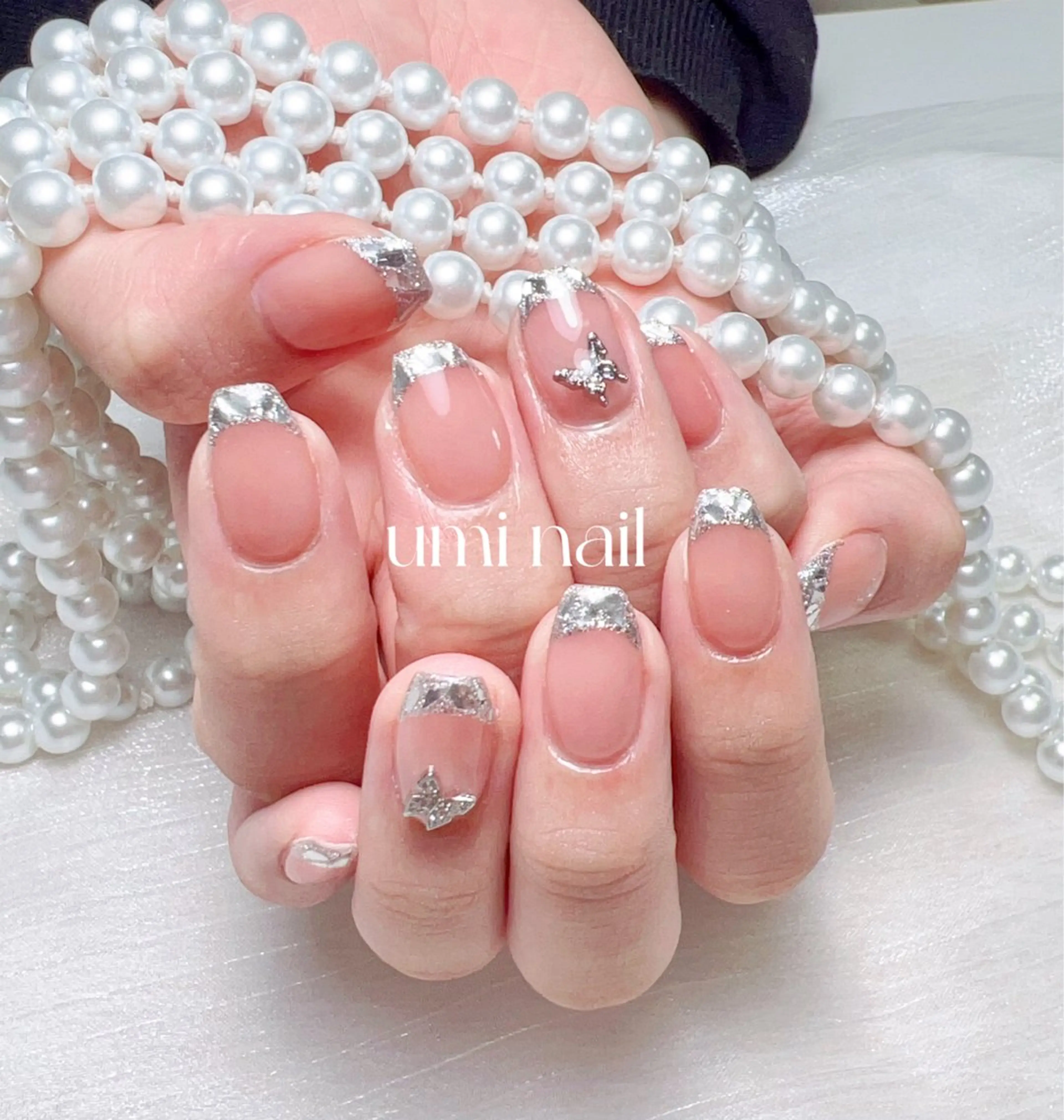 ネイル アートネイル フレンチネイル ジェルネイル ガラスフレンチ グラデーション ハンドネイル ハンドケア LUXE NAIL SALONのネイルデザイン