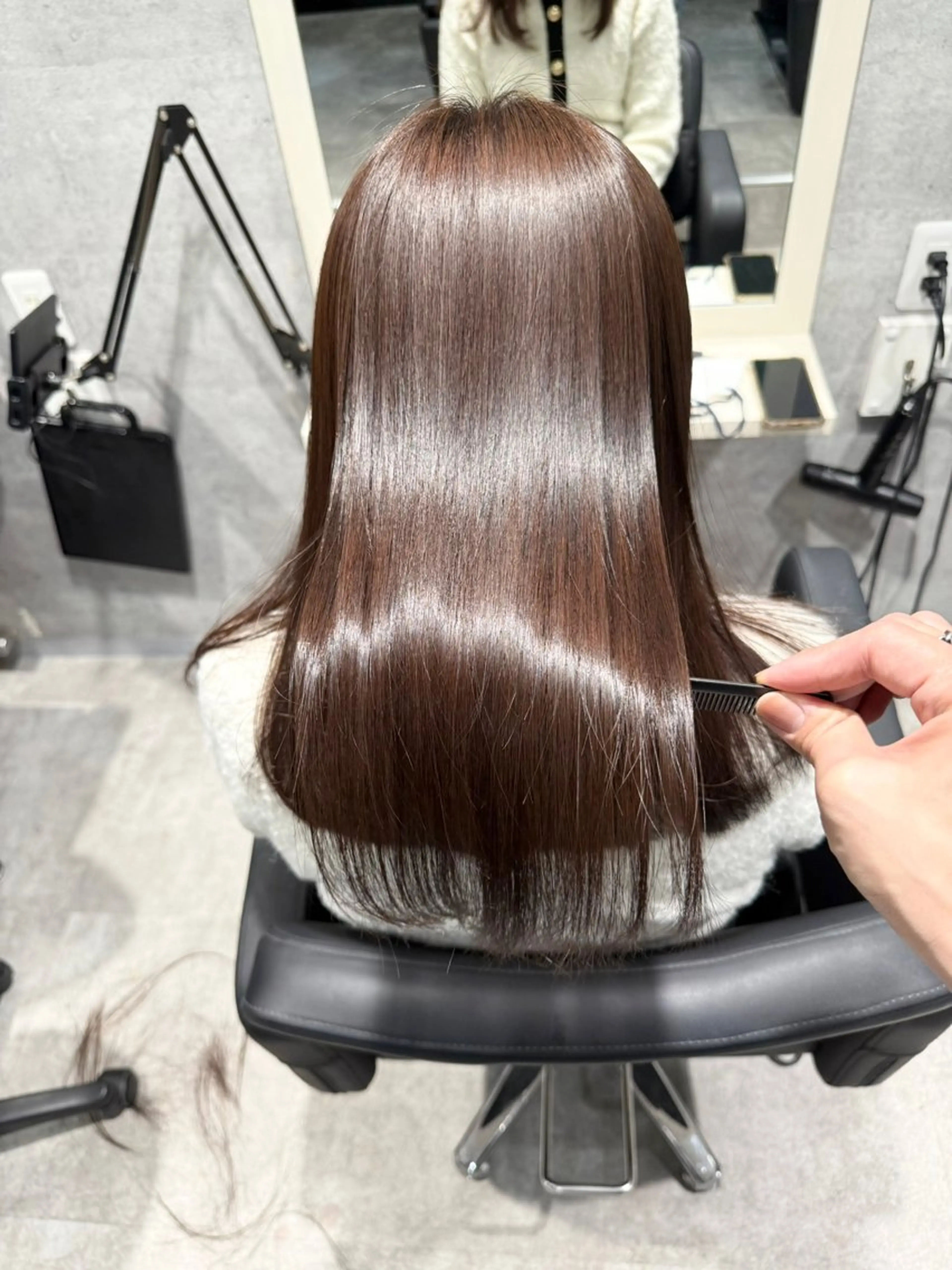 ロング 縮毛矯正 トリートメント 細字 達哉のヘアスタイル