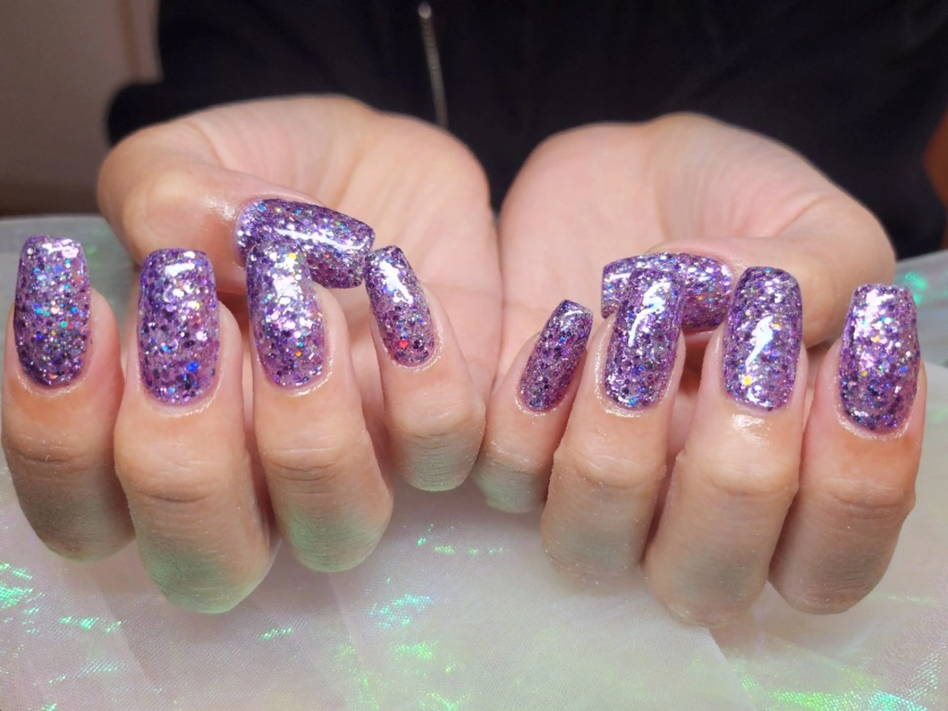 ネイル ラメ(グリッター) ハンドネイル 💜bora .のネイルデザイン