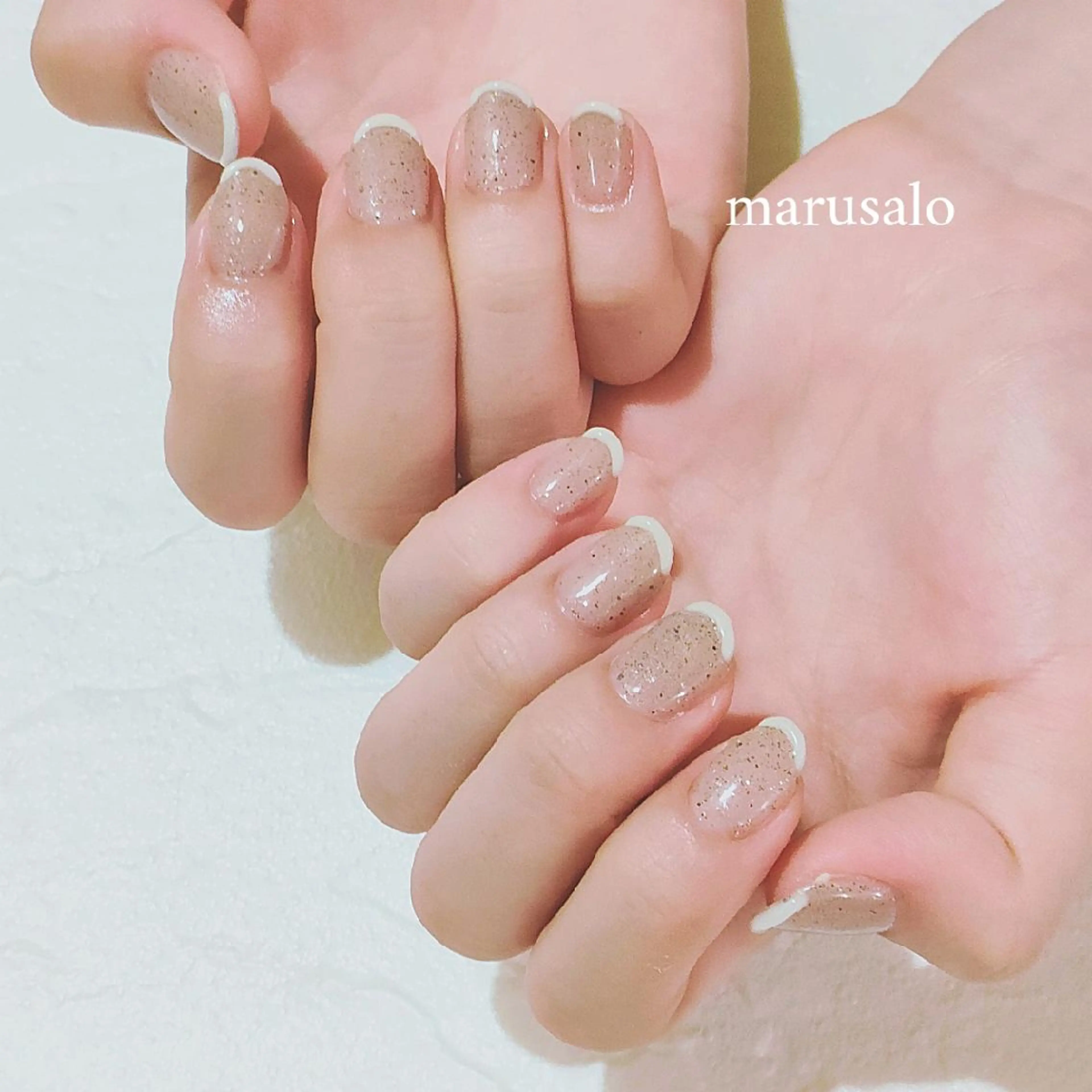 ネイル フレンチネイル ぷっくりネイル marusalo nailのネイルデザイン