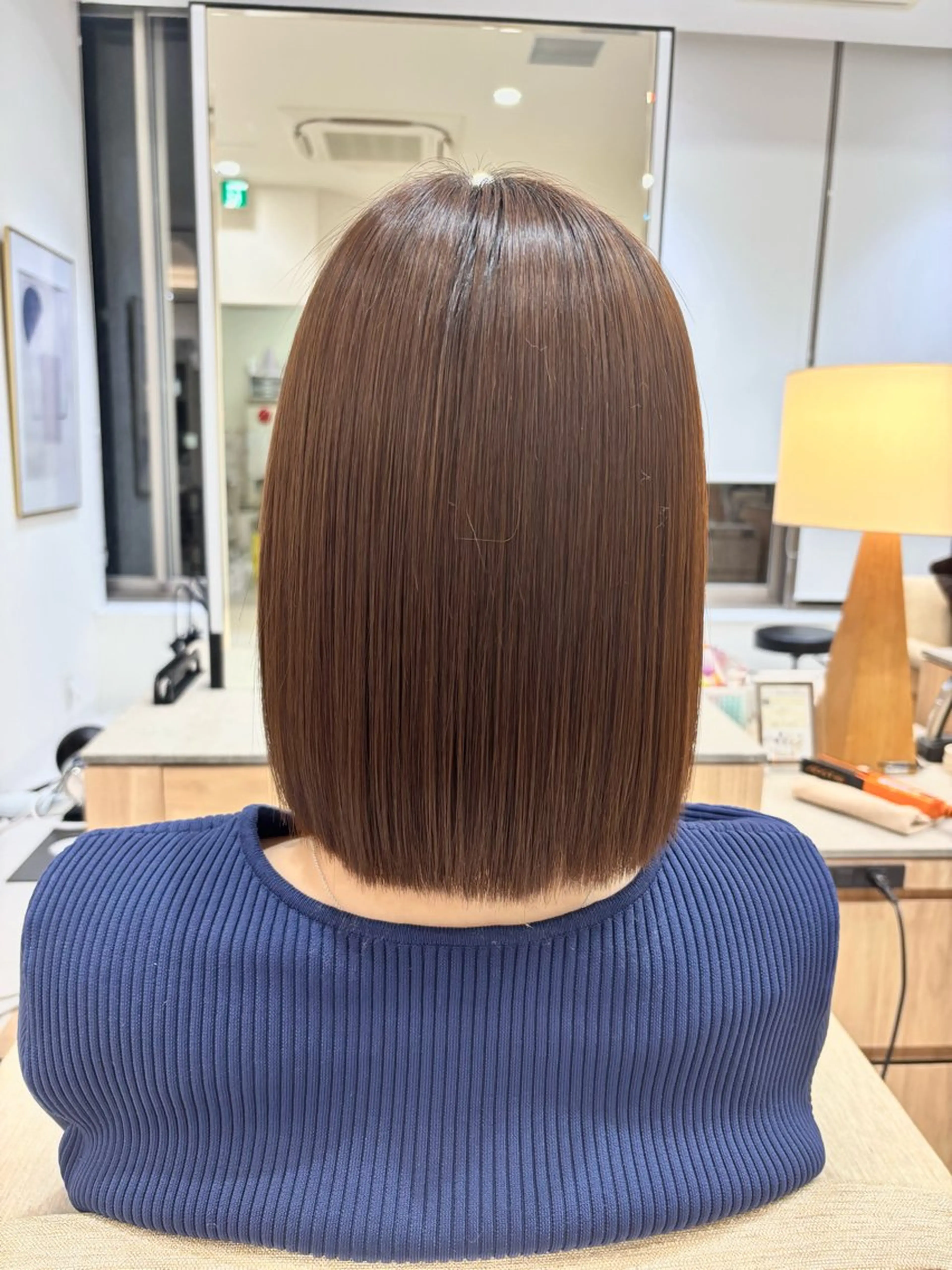 ミディアム ボブ カット 縮毛矯正 ガレリア  名駅オーキッドGビル店所属・名駅／艶髪ストレート ／ヘッドスパ／伴怜奈のヘアスタイル
