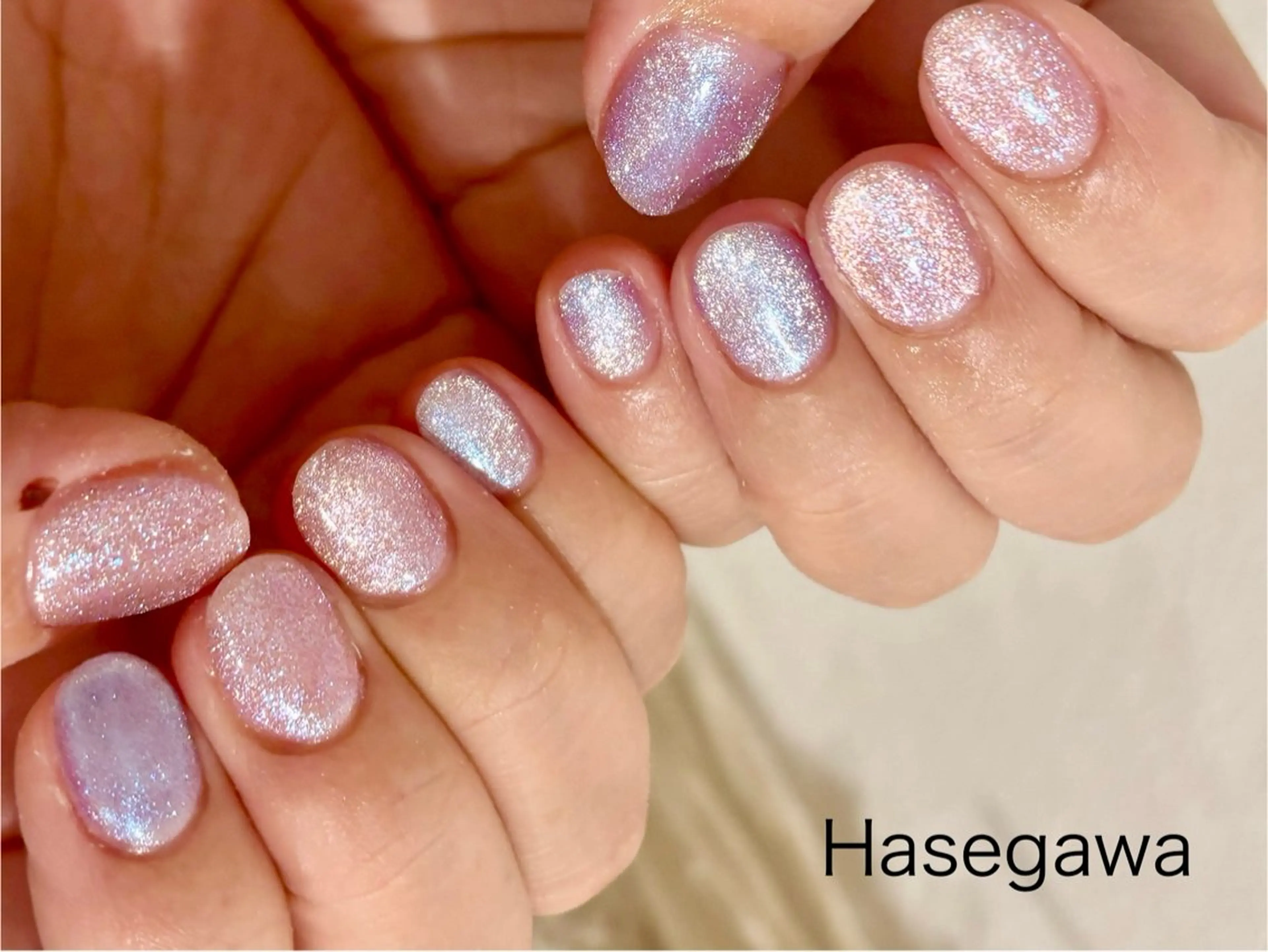 ネイル ピンク パープル ハンドネイル DROP所属・DROP 長谷川のネイルデザイン