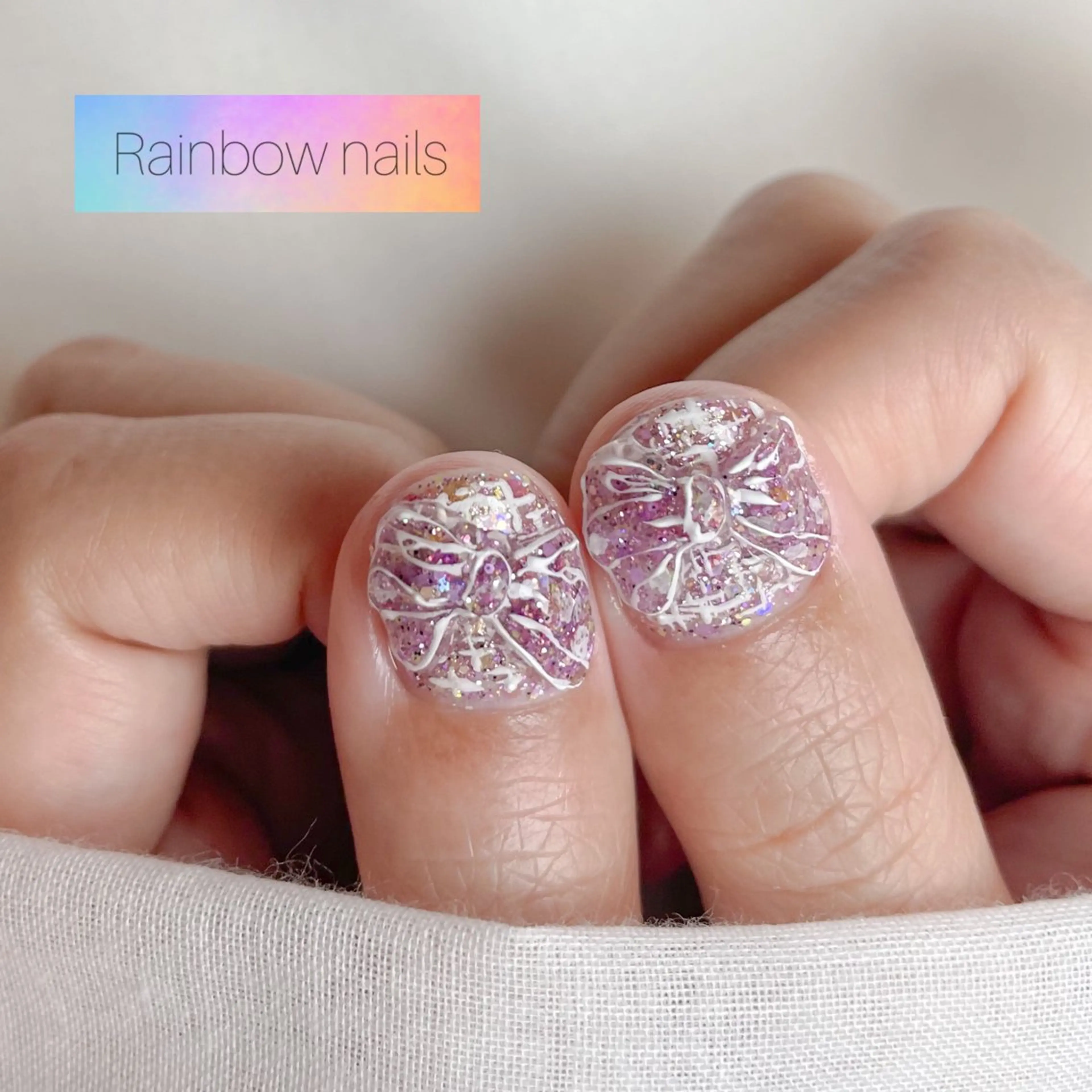 ネイル Rainbow nailsくろちゃんのネイルデザイン