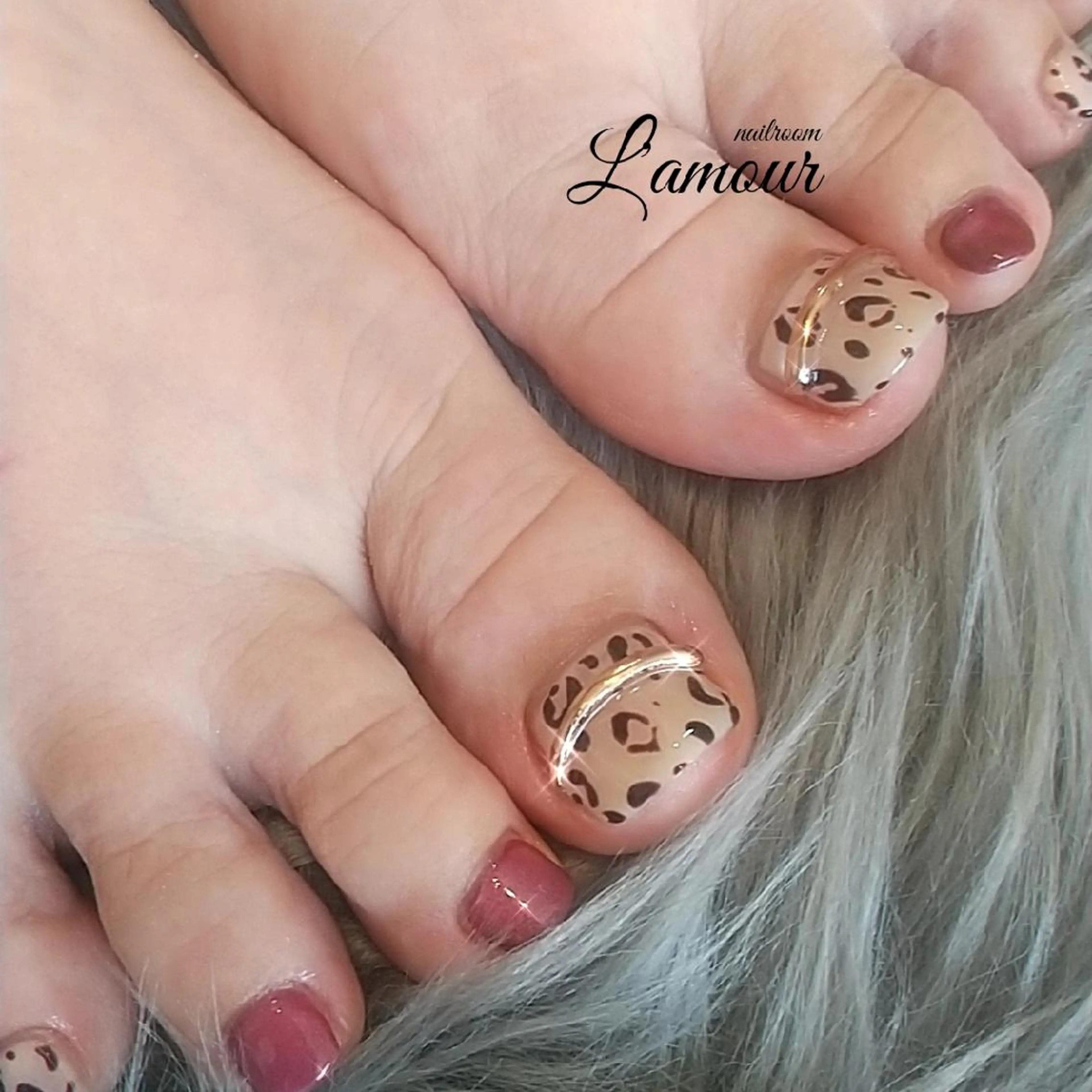 ネイル フットネイル ジェルネイル 韓国ネイル スカルプネイル ワンホンネイル L'amour 吹田市のネイルデザイン