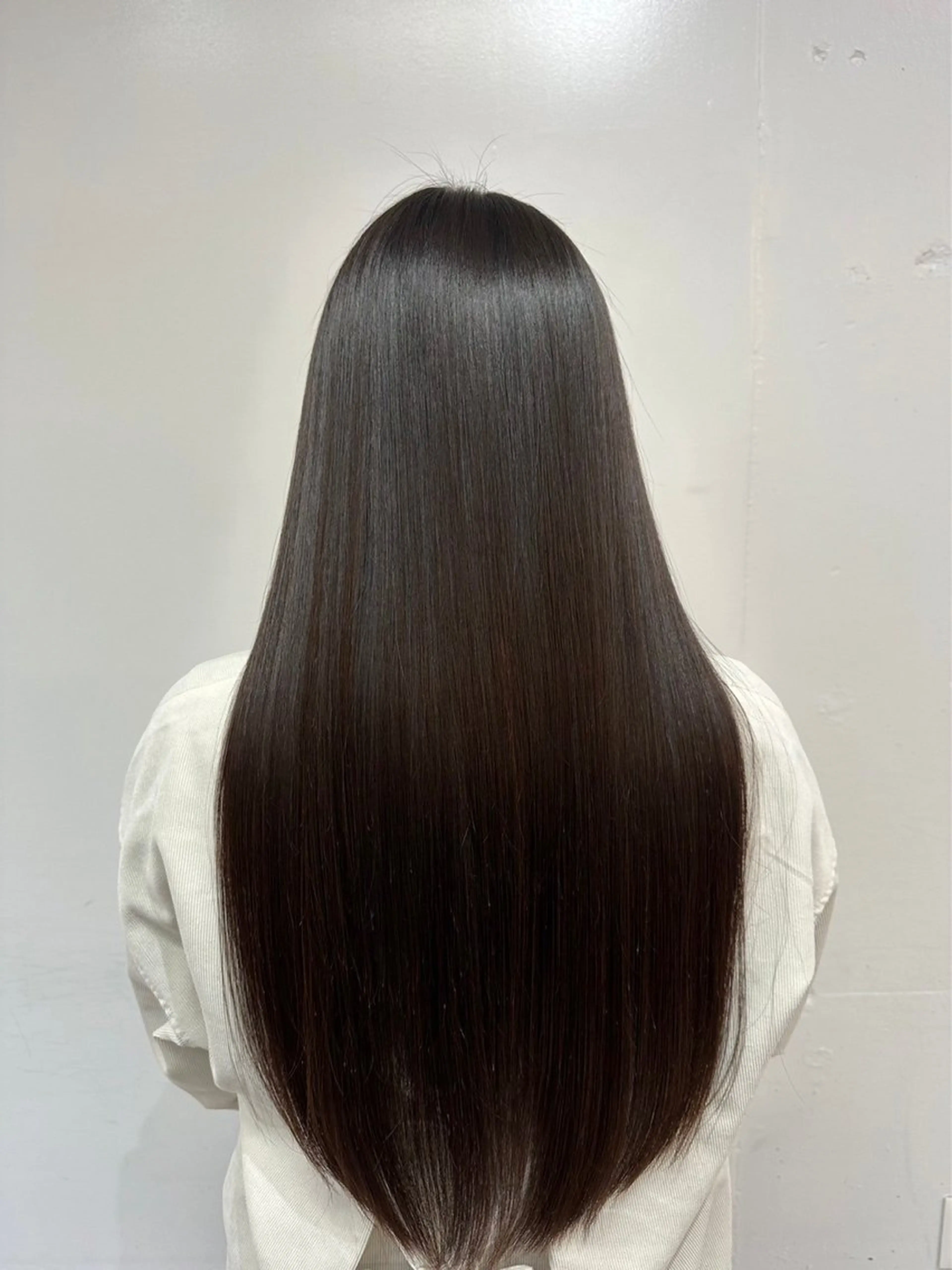 ロング パーマ カット 縮毛矯正 髪質改善× ハイライト溝江のヘアスタイル