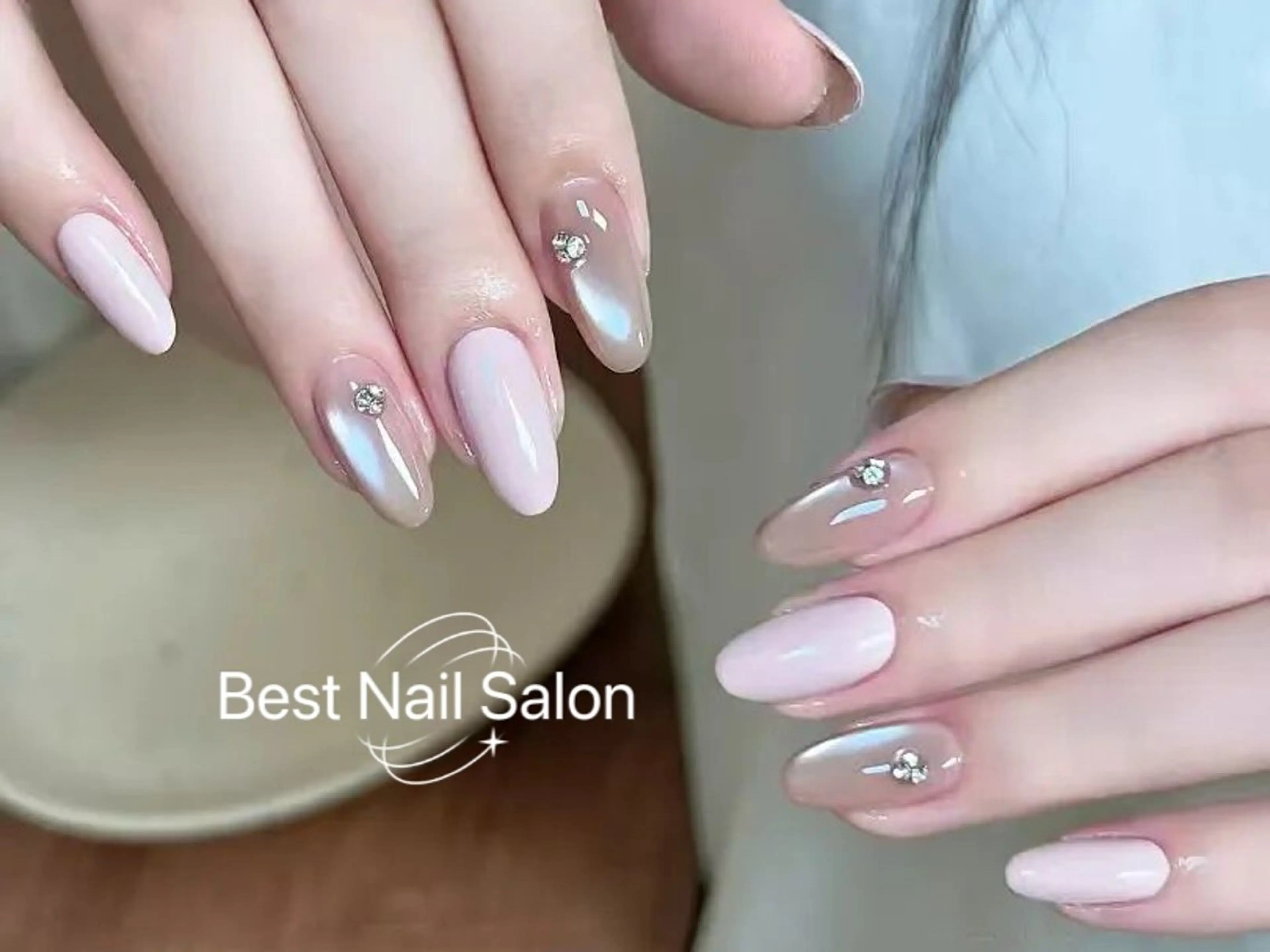 ネイル アートネイル オーロラネイル クリアネイル 長さ出し フレンチネイル K Kのネイルデザイン