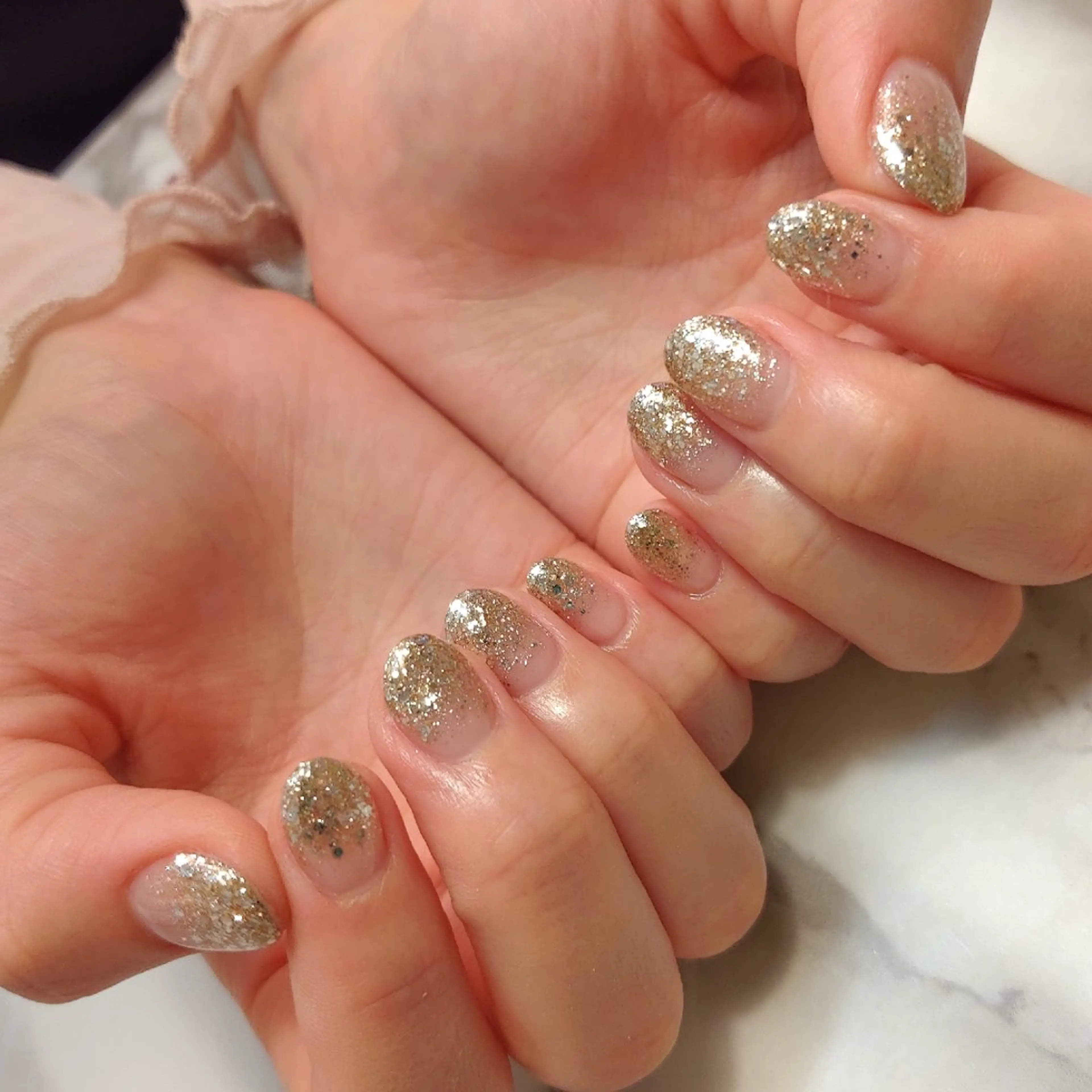 ネイル ラメ(グリッター) ラメグラデーション ジェヌインネイル 河内のネイルデザイン