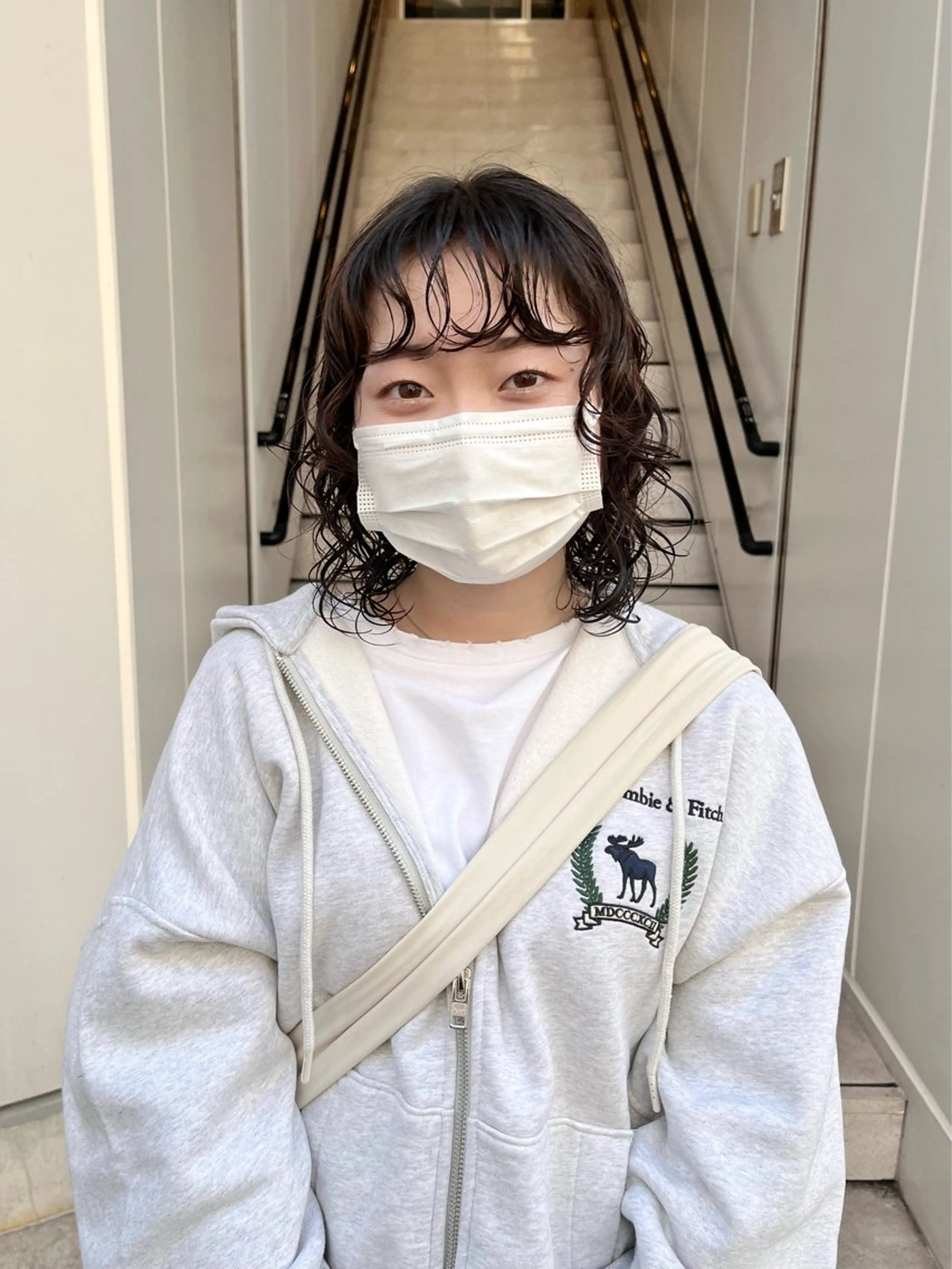 ミディアム パーマ ミディアムパーマ カット パーマ ショート/パーマ/ カラー/FUKOのヘアスタイル