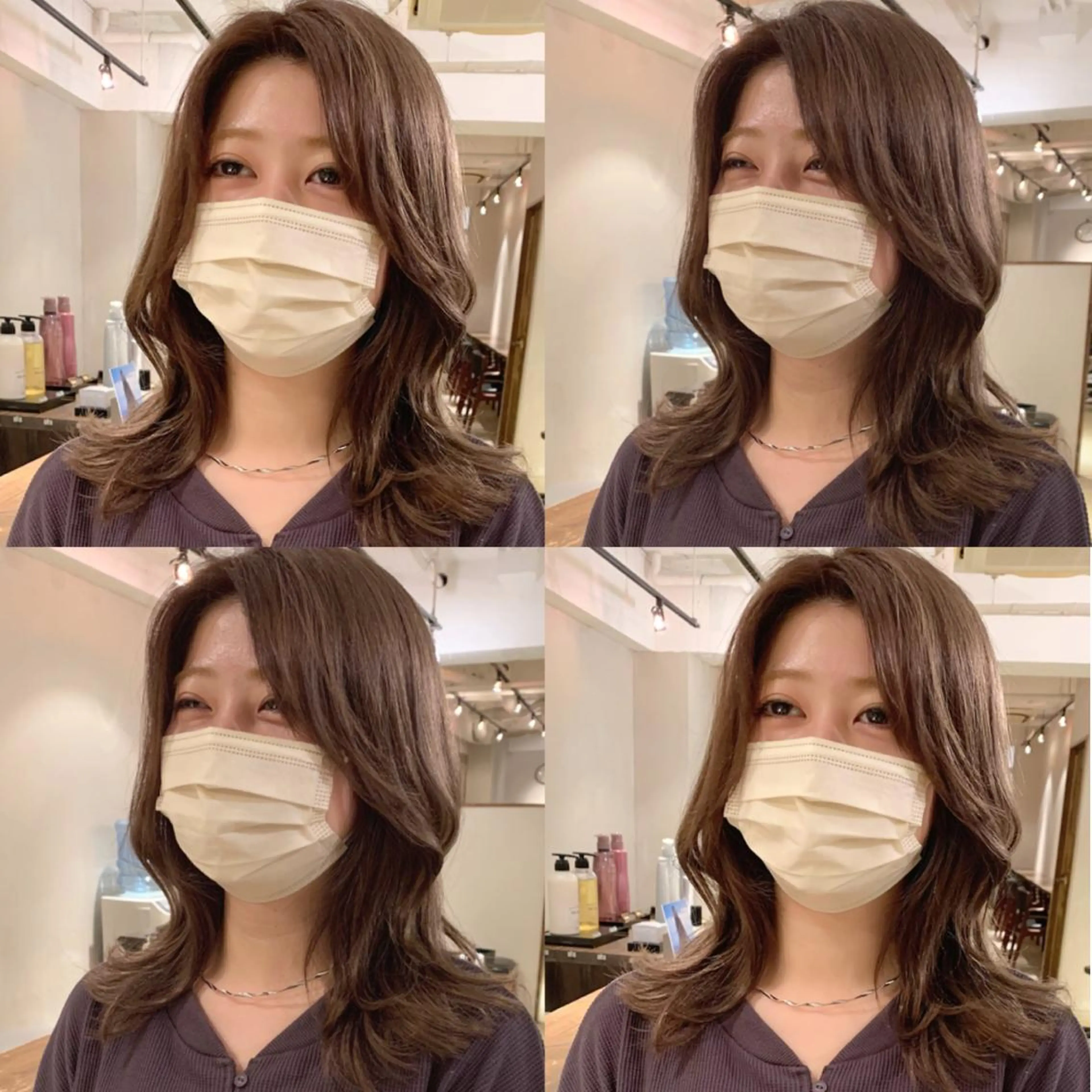 ミディアム カラー カット ヘアカラー トリートメント ヘッドスパ 透明感/オリーブ/ グレージュ/YUKAのヘアスタイル