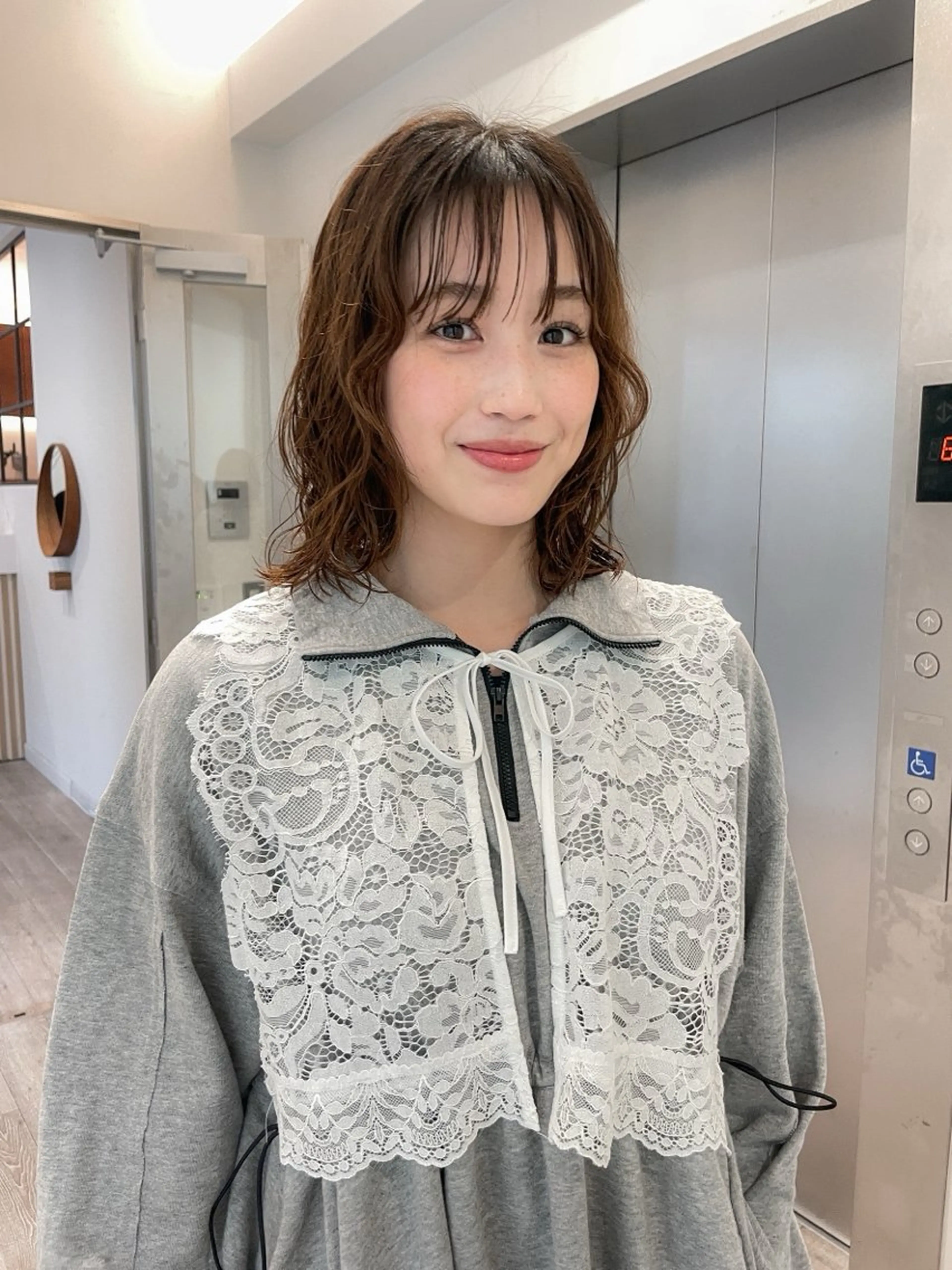 ミディアム パーマ ミディアムパーマ ニュアンスパーマ 抜け感ボブ×パーマ |kazaneのヘアスタイル