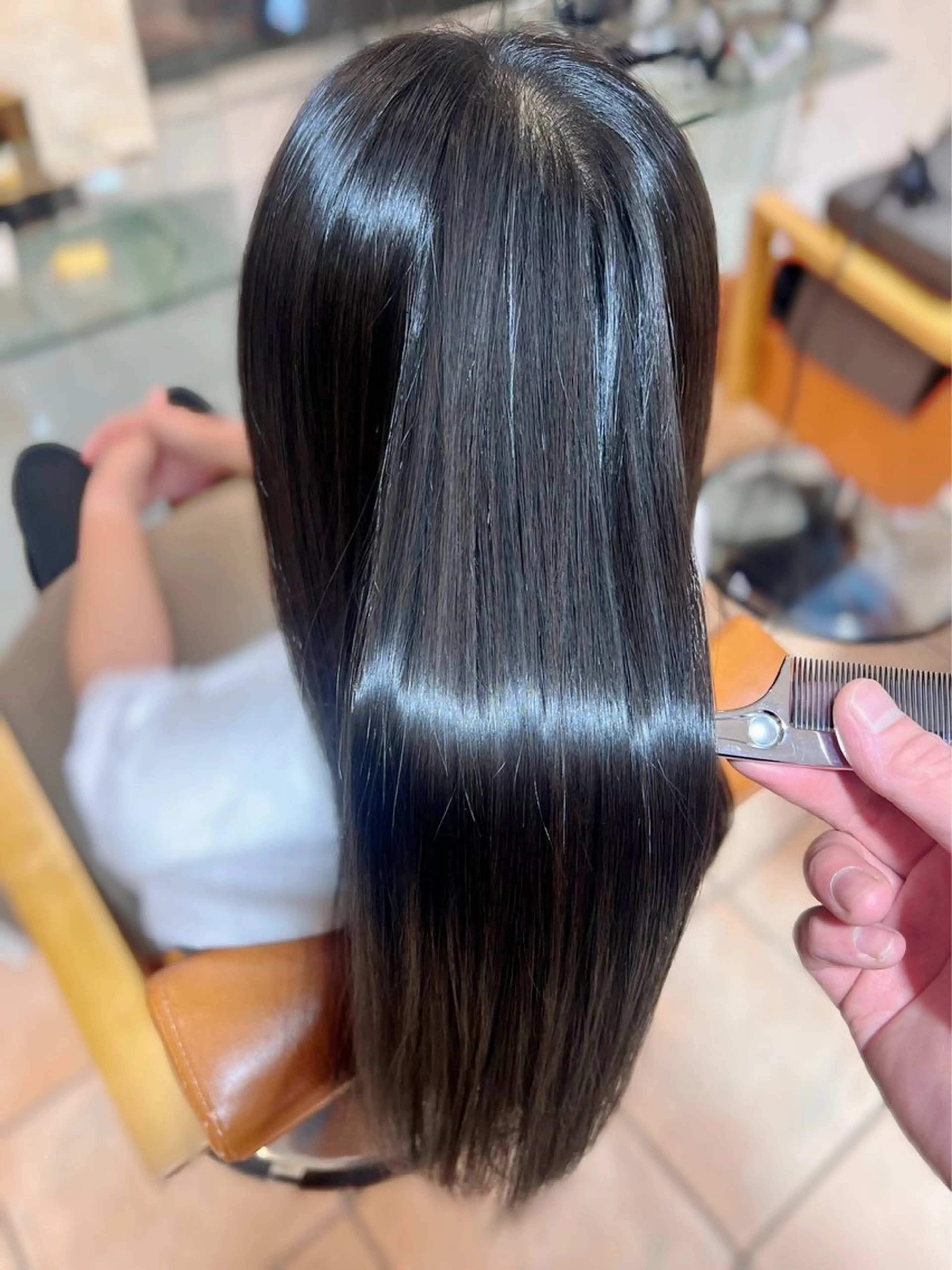 ロング パーマ 縮毛矯正 ストレートパーマ カット 縮毛矯正 トリートメント MIG×LIG  ミグバイリグ所属・✨縮毛矯正✨ 知念あたるのヘアスタイル