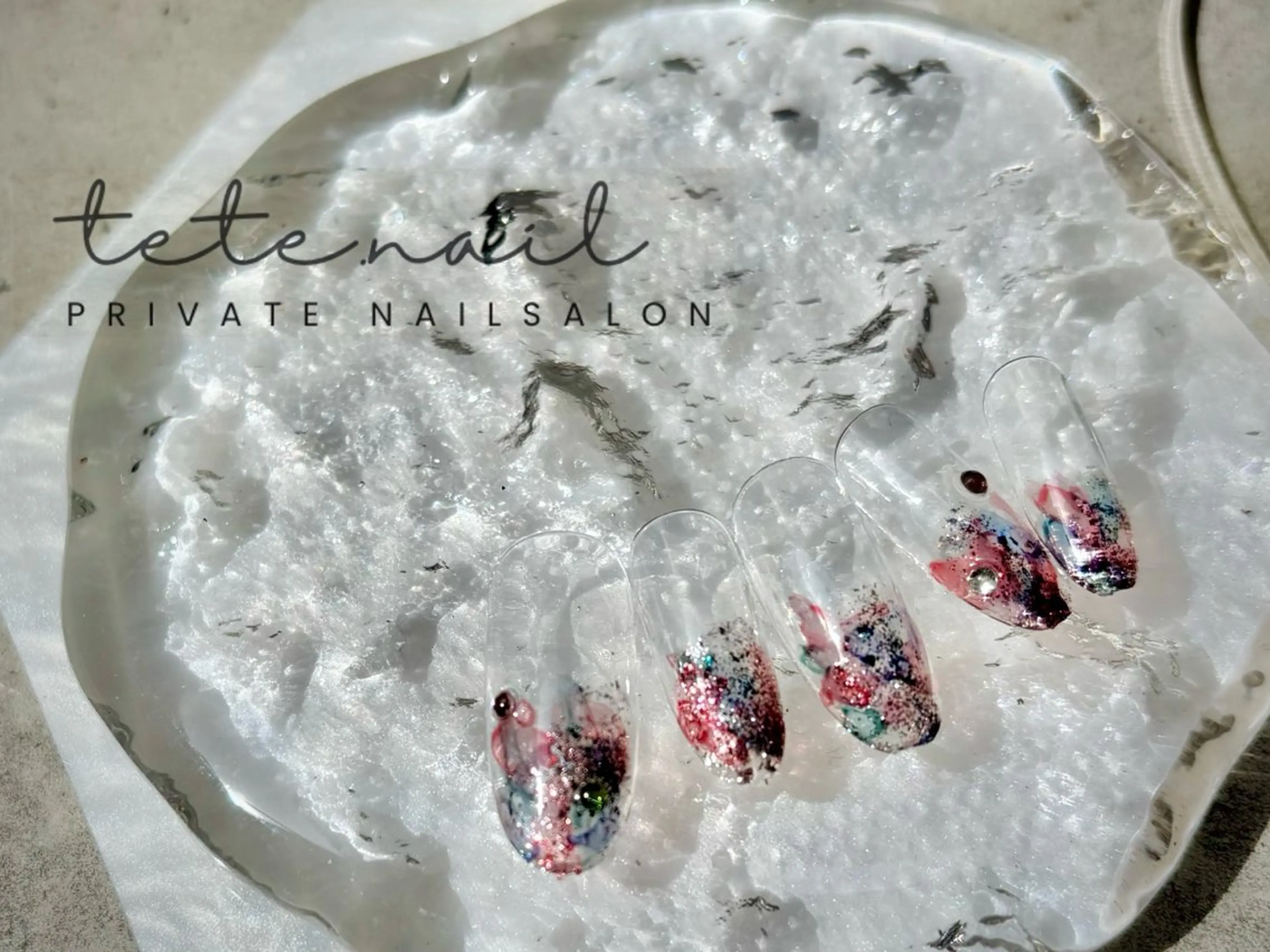 ネイル ラメ(グリッター) ストーンネイル ハンドネイル tete. nailのネイルデザイン