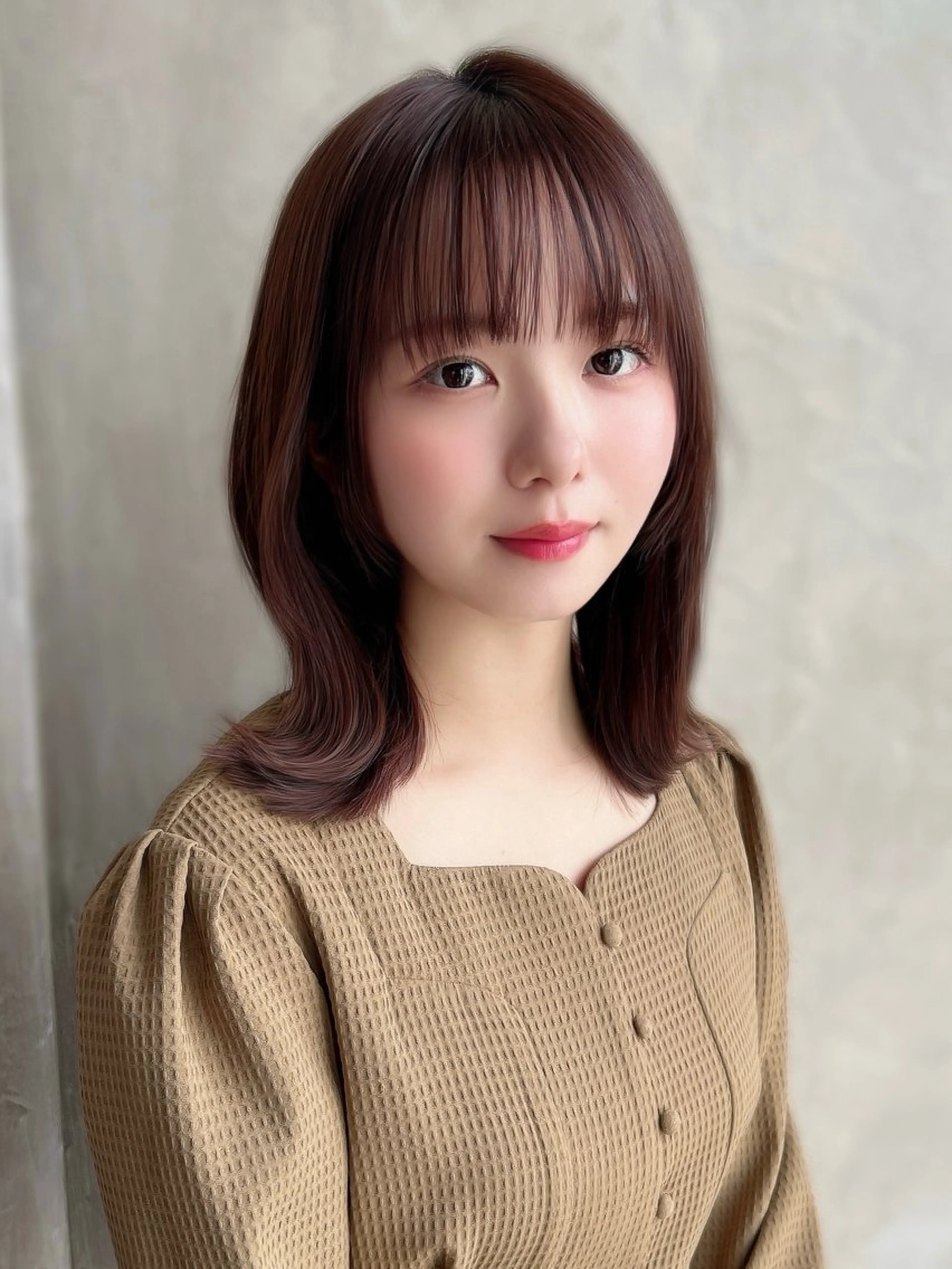 ミディアム カラー カット ヘアカラー トリートメント 新宿✨顔周りカット 韓国ヘア/坂本亜裟海のヘアスタイル