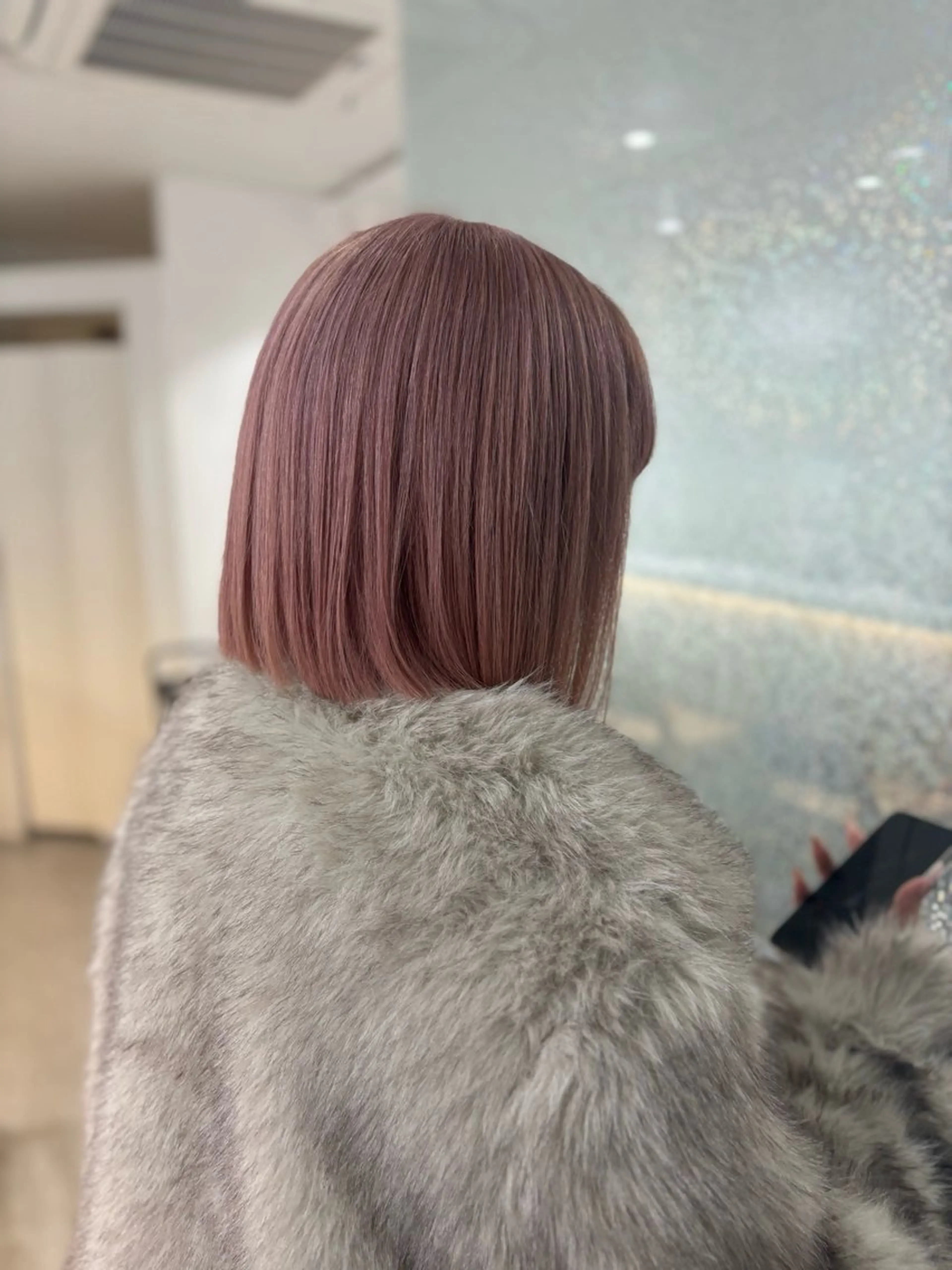 ミディアム カラー ピンクカラー ヘアカラー ヘアセット Yuzu️🫧AO/ ハイトーン／韓国ヘアのヘアスタイル