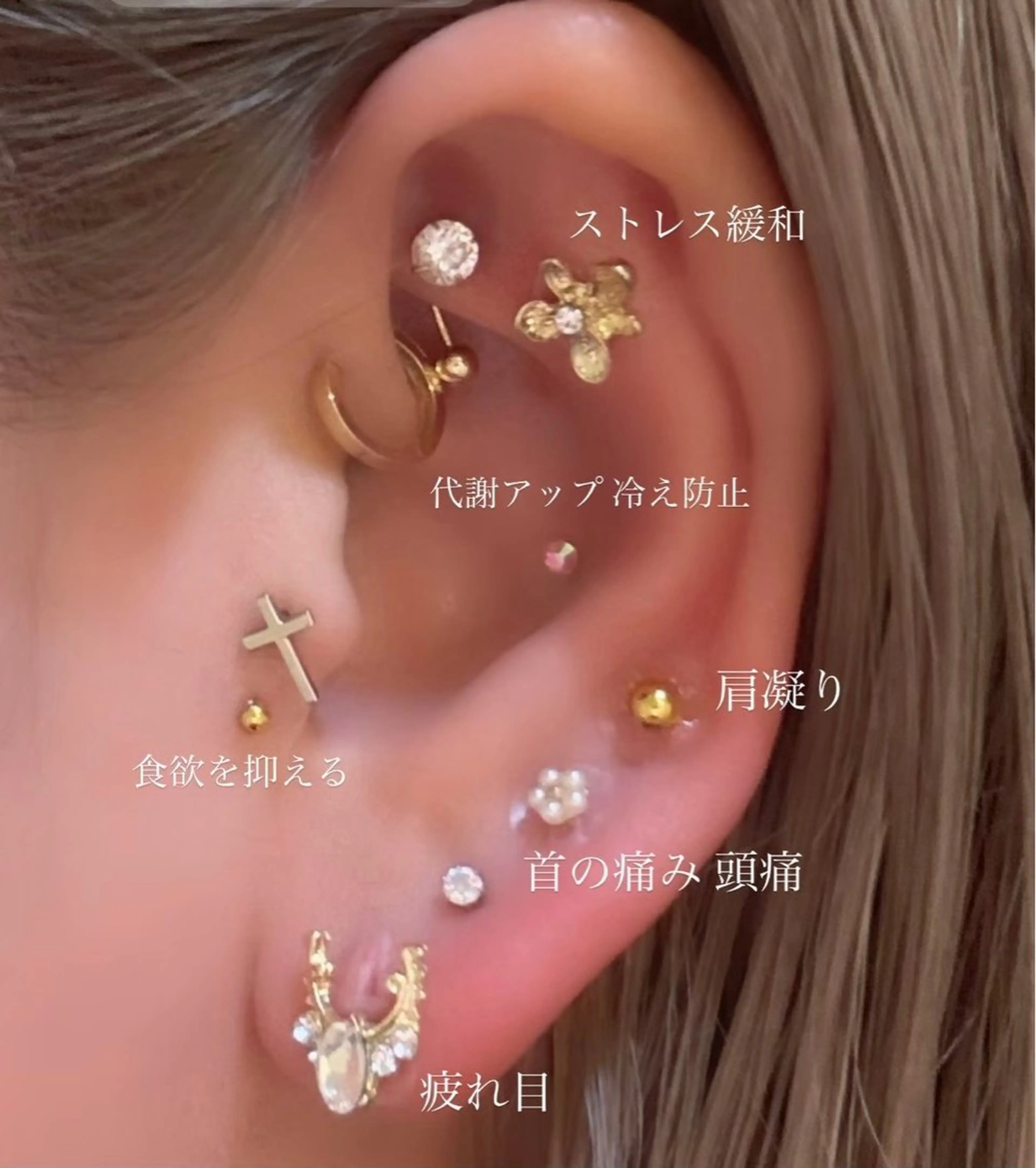 ＼✨️💎耳つぼジュエリー💎✨️／12ヶ所(両耳)の写真
