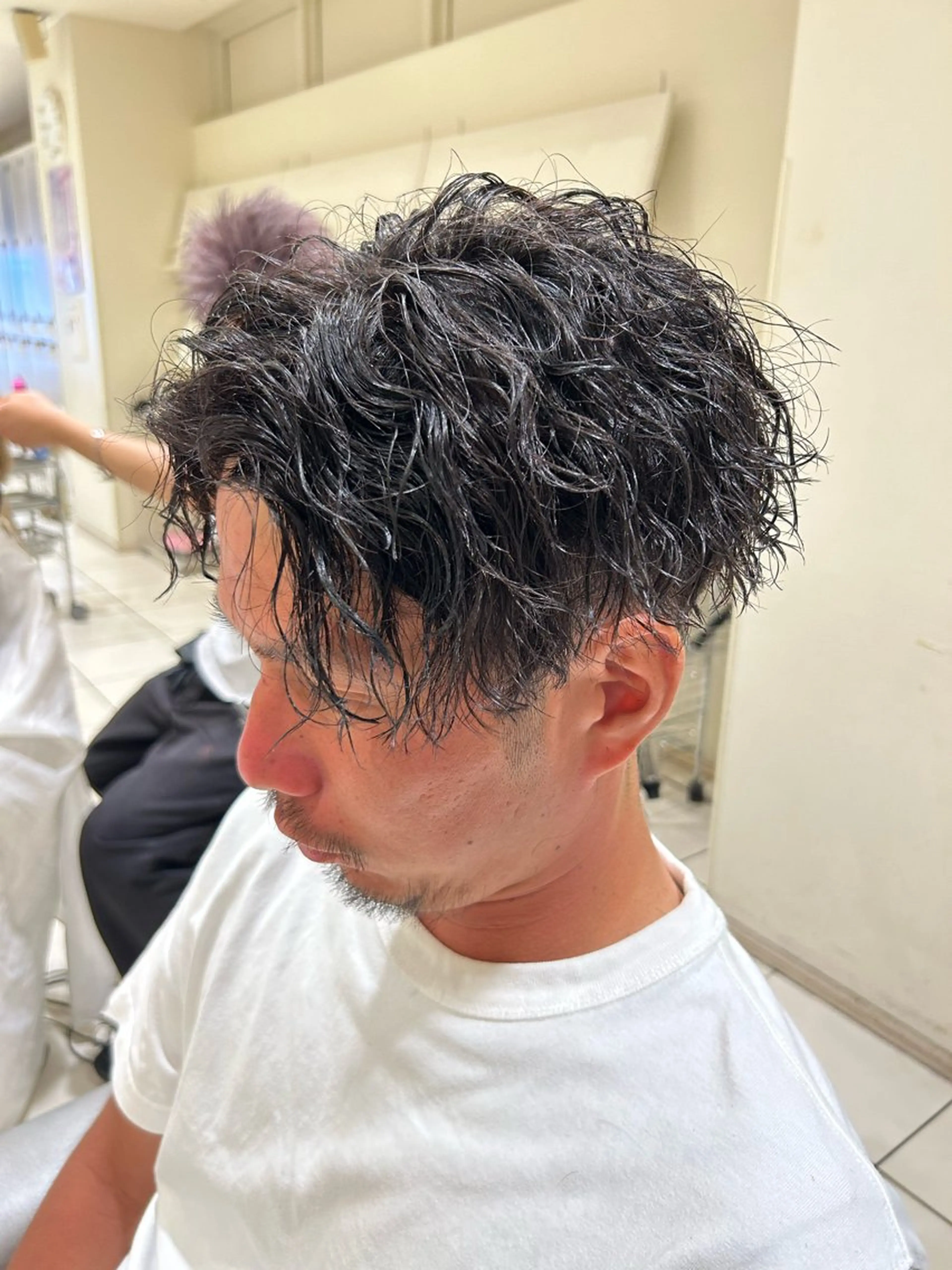 ミディアム パーマ メンズパーマ マキノユウタのヘアスタイル