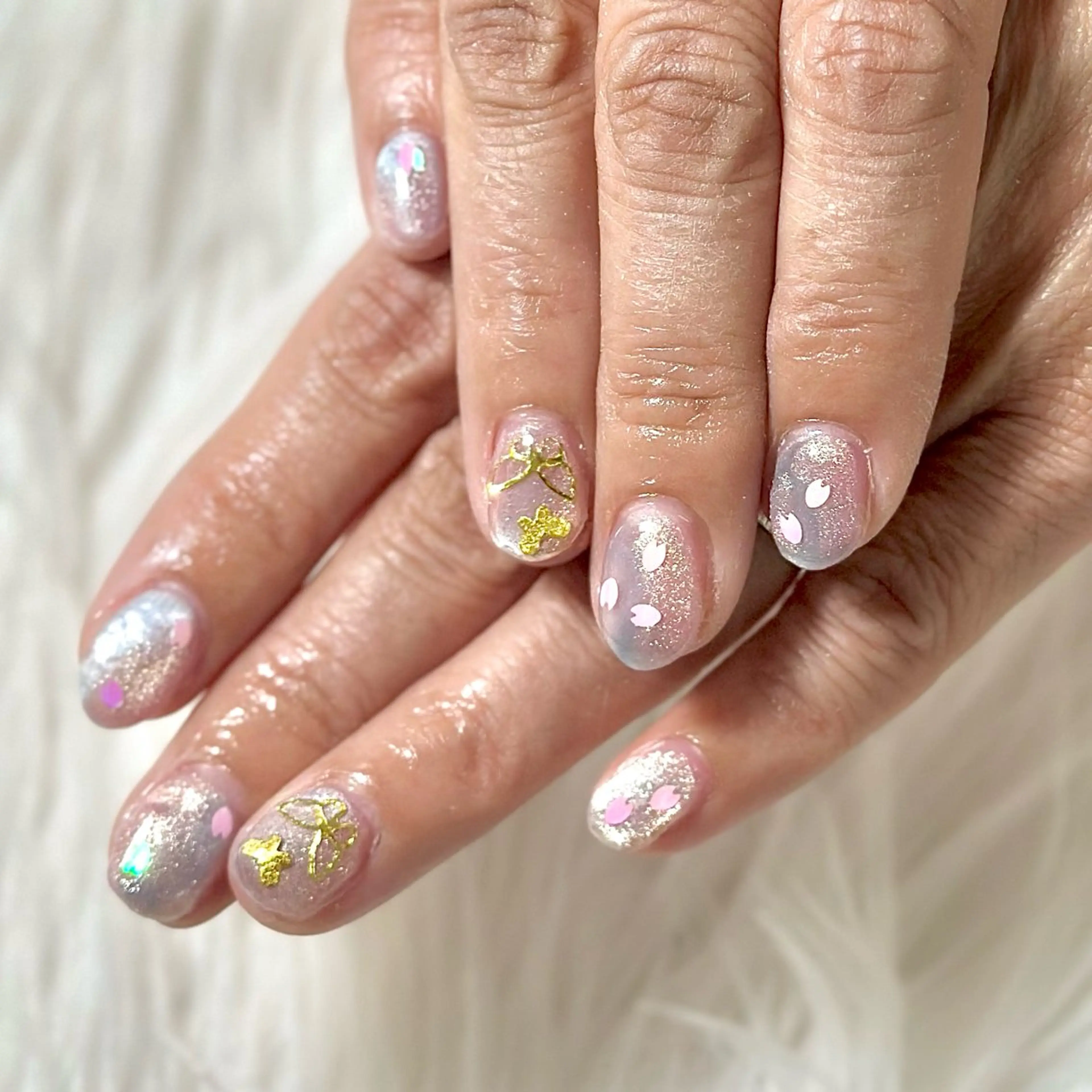 ネイル 桜ネイル ニュアンスネイル ハンドネイル はあとねいる Reinaのネイルデザイン