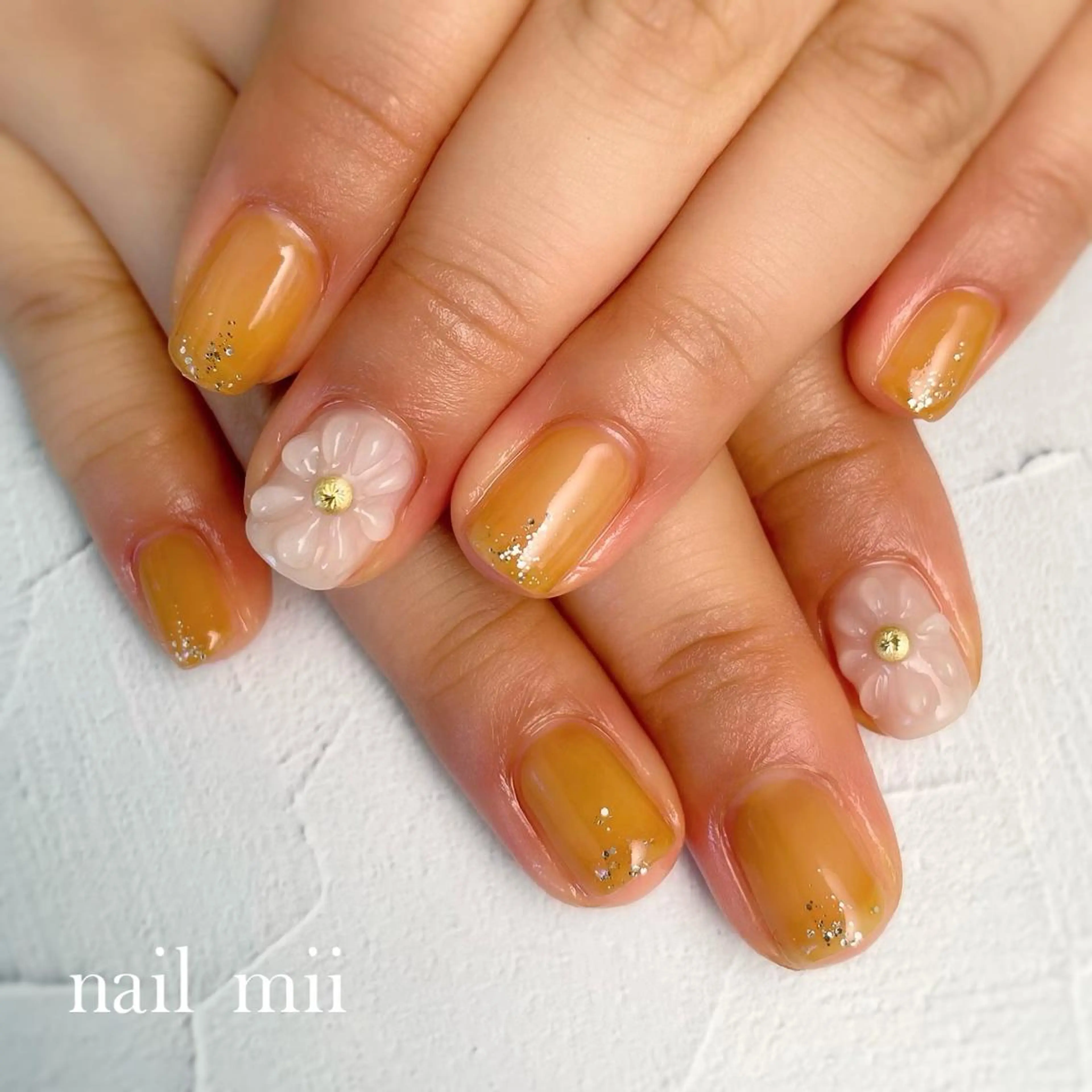 ネイル アートネイル フラワーネイル ラメ(グリッター) ぷっくりネイル nail mii HIROMIのネイルデザイン