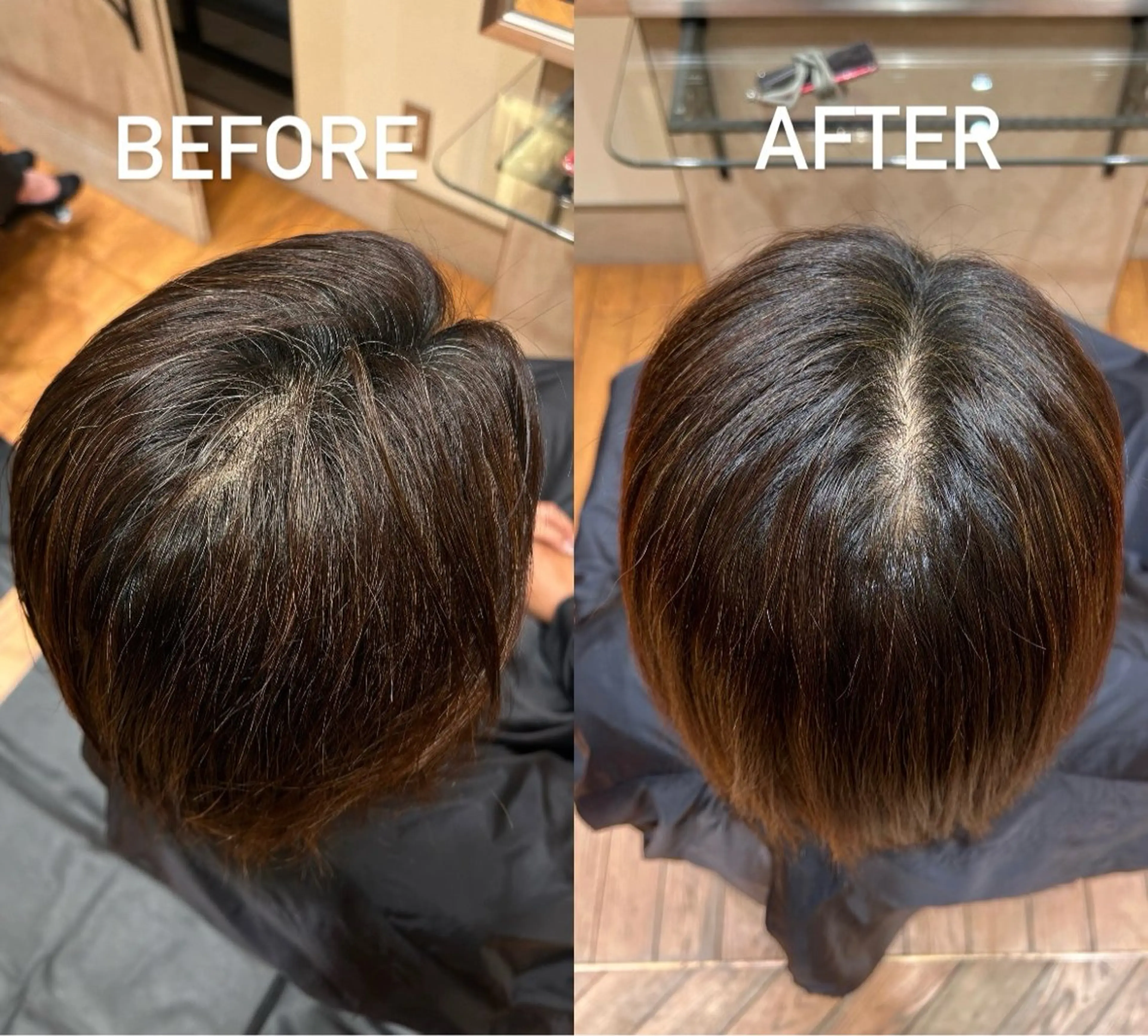 ミディアム カラー ヘアカラー トーンアップ 、 ダウン🧡青山紗弥華のヘアスタイル