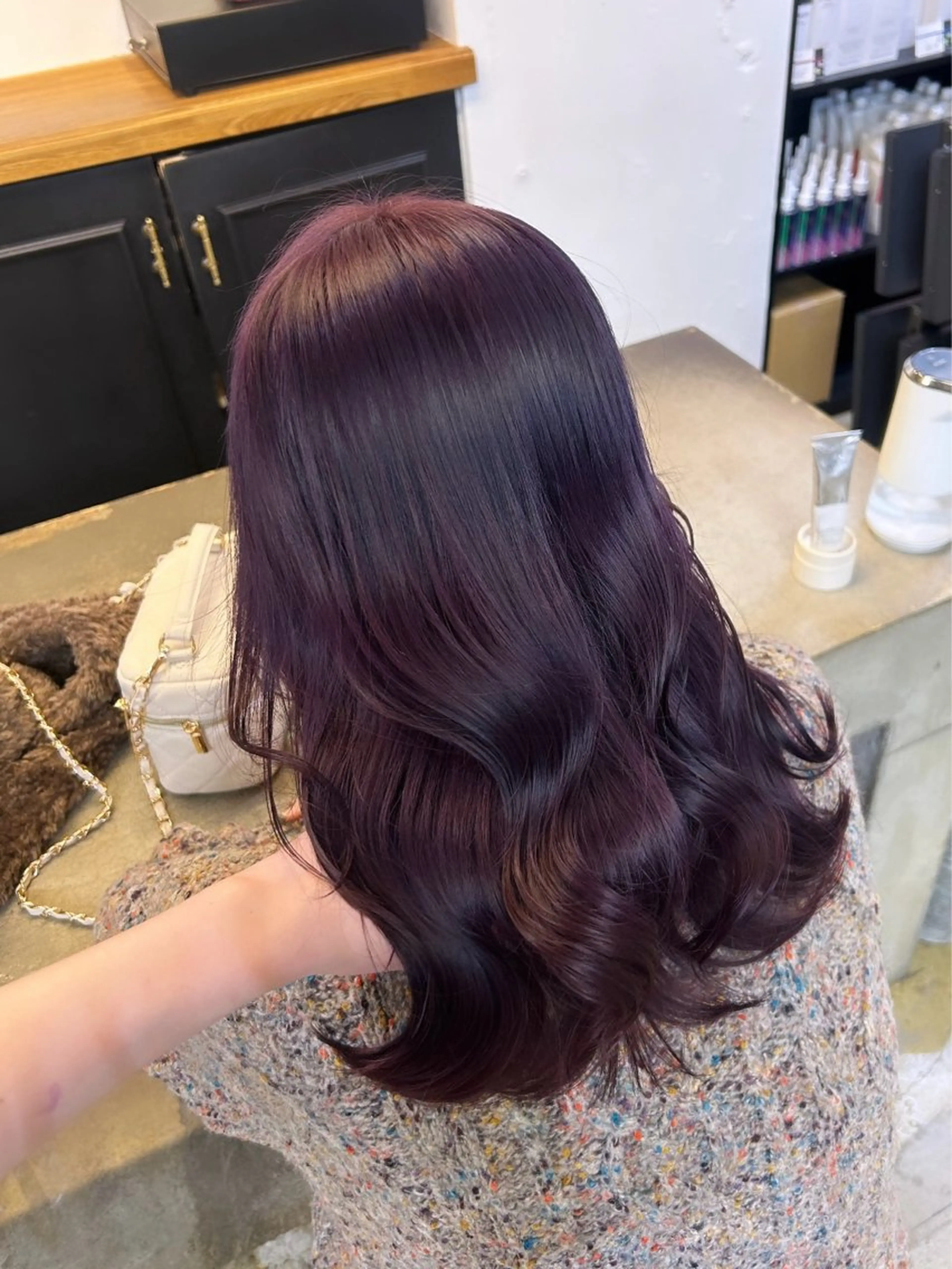 ロング カラー ヘアカラー トリートメント 🌷ラベンダーピンク 顔まわり🌷ねいろのヘアスタイル