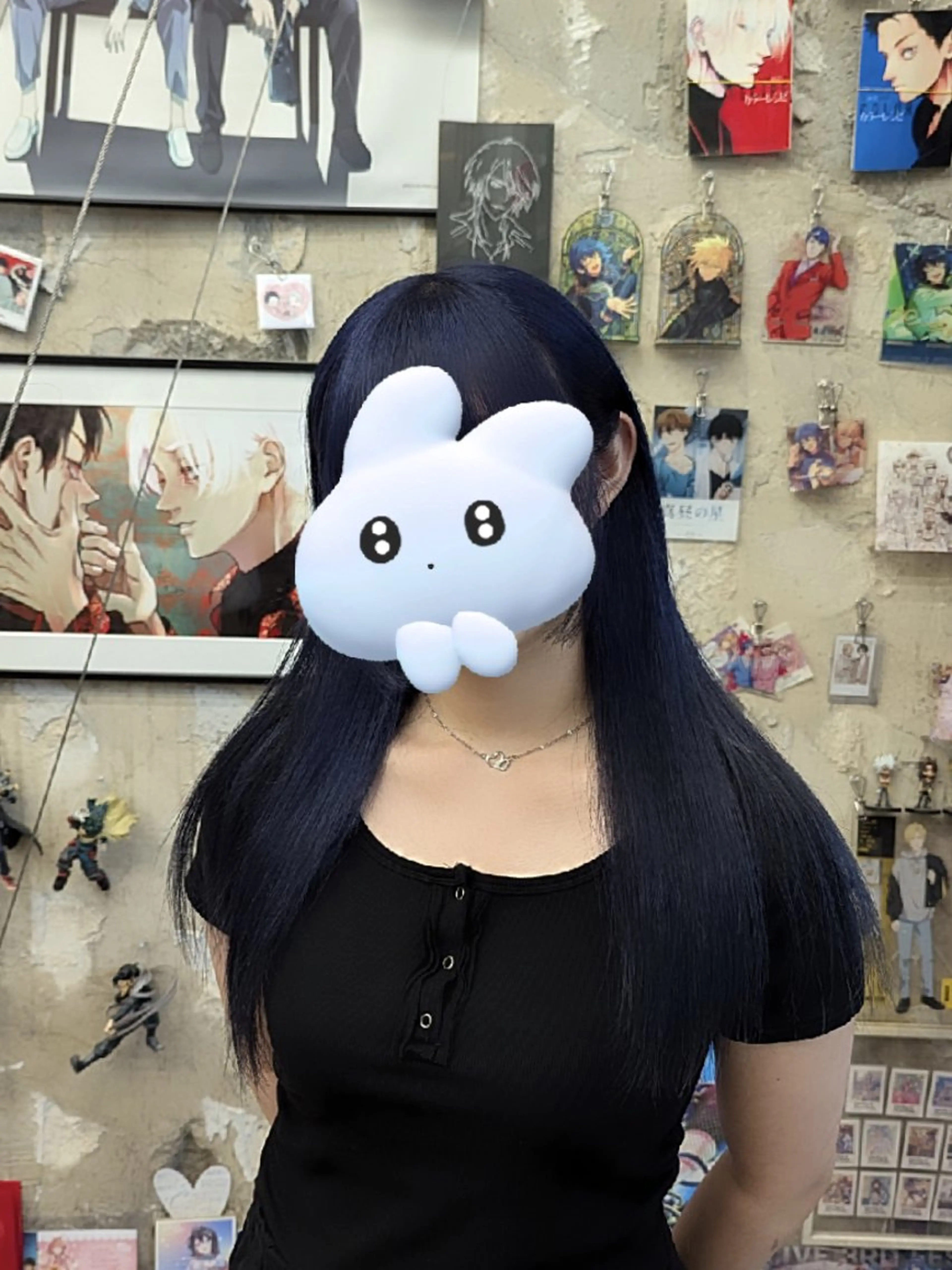 カラー ロング ネイビーカラー シルバー 推しカラー🦉にじさ んじカラー🌈🕒✨のヘアスタイル