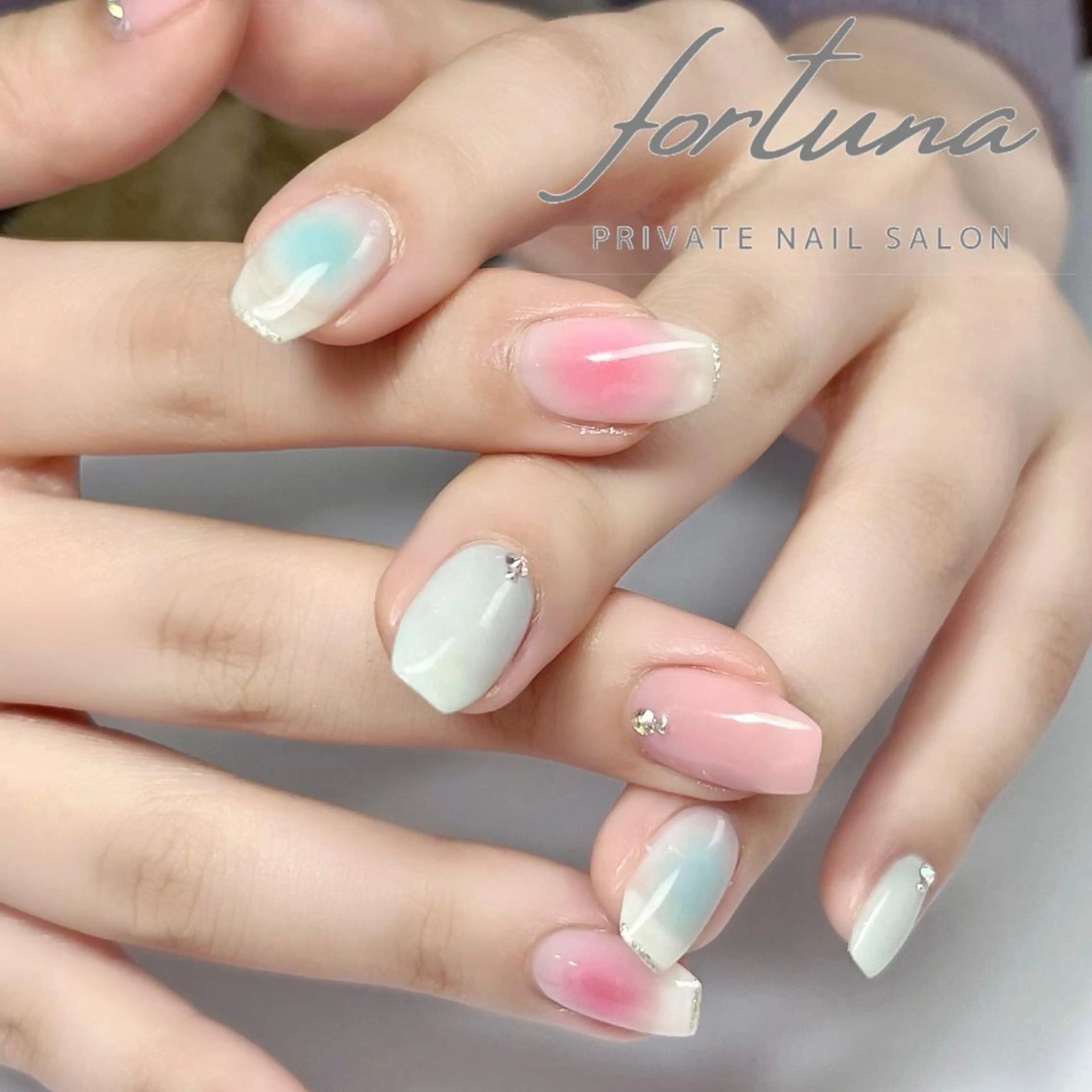 ネイル チークネイル 春ネイル ハンドネイル fortuna 武藤裕美のネイルデザイン