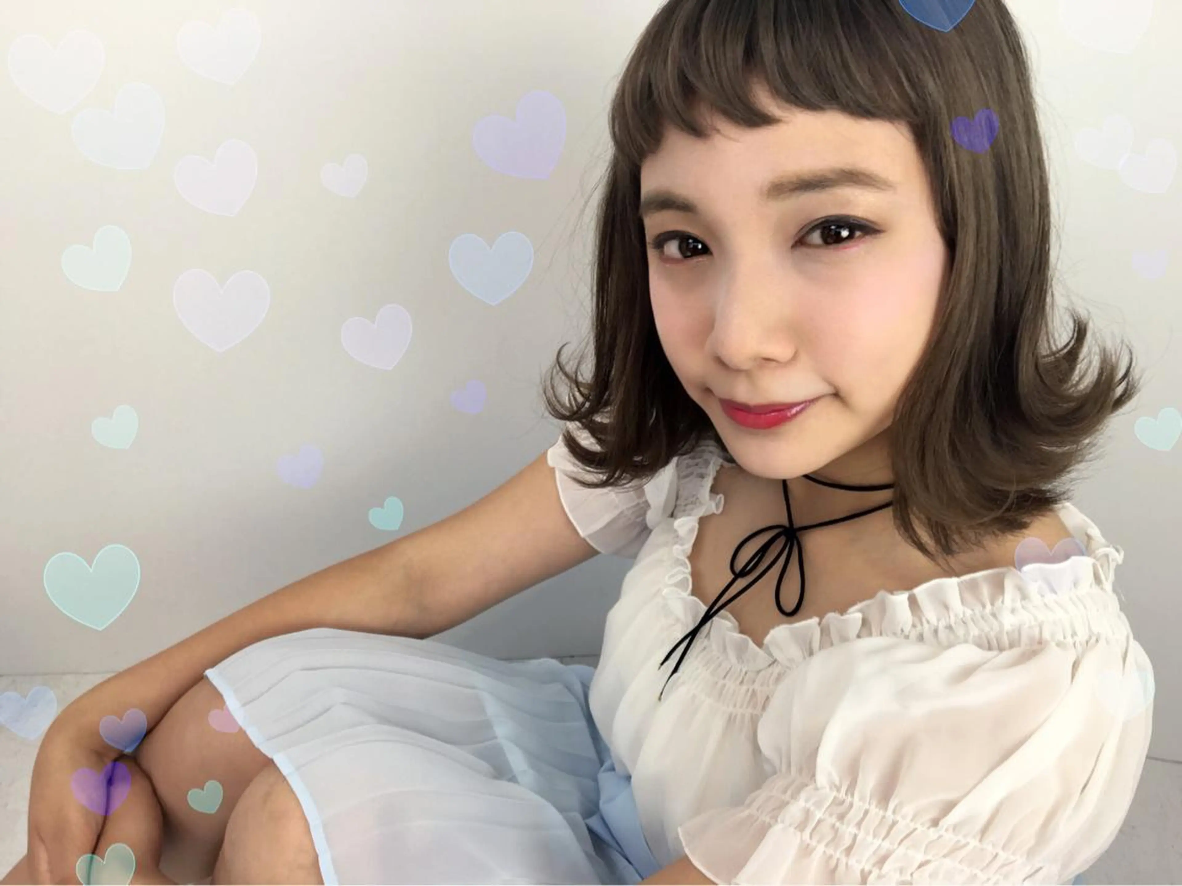 ミディアム カラー ブリーチ イルミナカラー オン眉 外ハネヘア 韓国ヘア得意❤︎森澤 悠佳のヘアスタイル