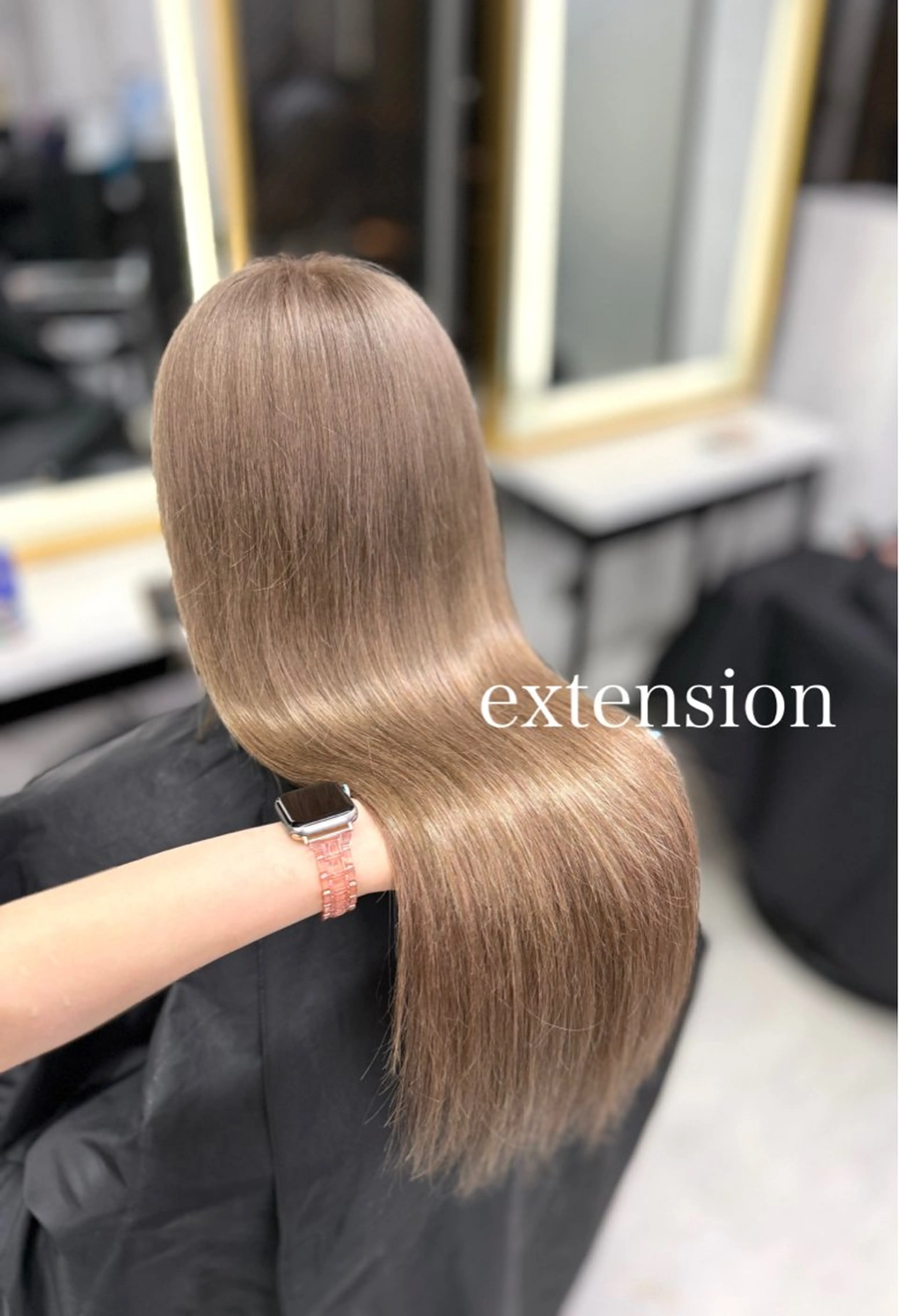 ロング カラー ベージュカラー 透明感カラー ハイトーンカラー ミルクティーベージュ エクステ ヘアカラー エクステ エクステ🩵ブリーチ 韓国ヘア🩵KAEのヘアスタイル