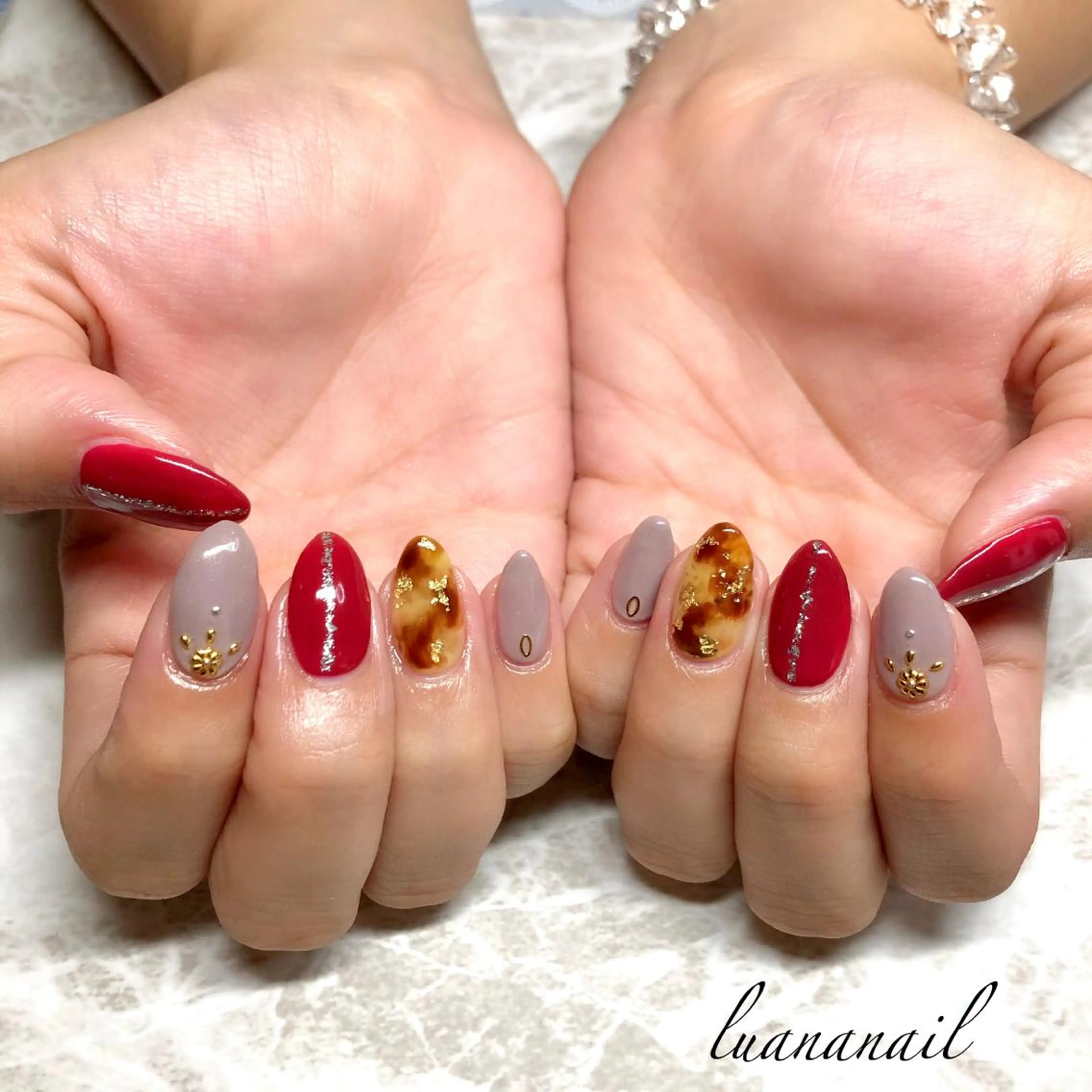 ネイル べっ甲ネイル luana nailのネイルデザイン