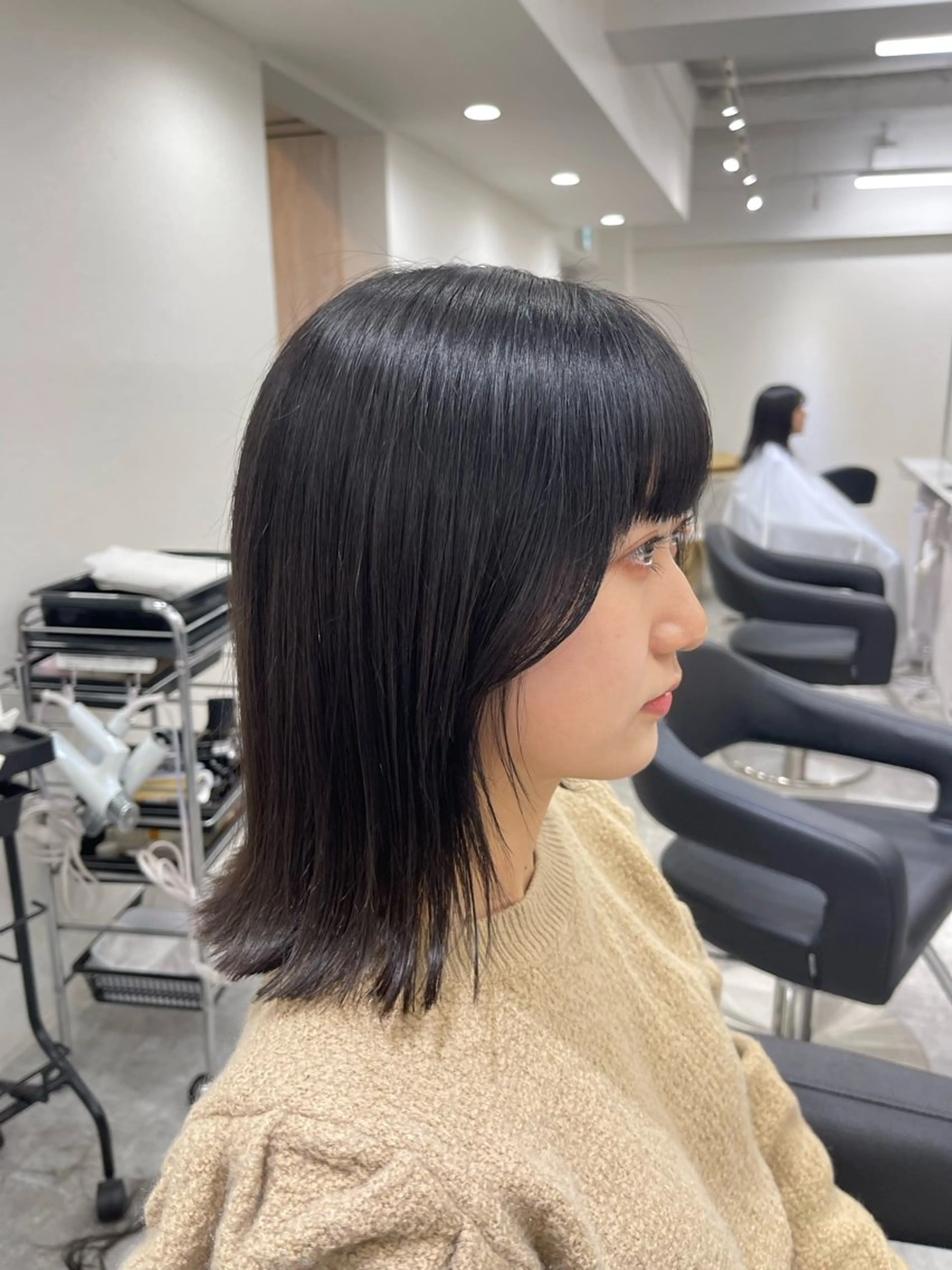 ミディアム TENSHO ハイトーンレイヤーのヘアスタイル