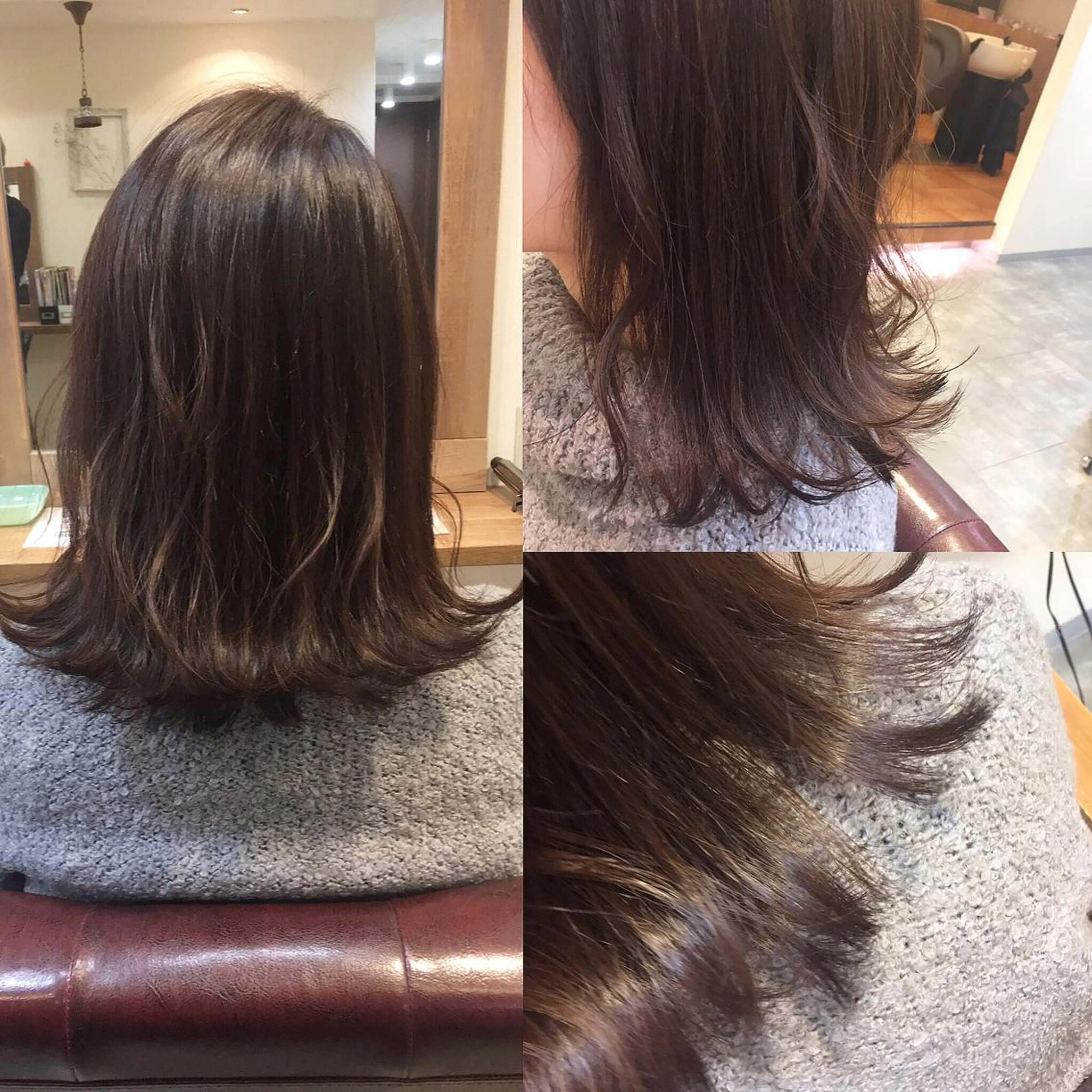 ミディアム カラー ベージュカラー ブラウンカラー イルミナカラー トリートメント hair salon Ranun髪質改善のヘアスタイル