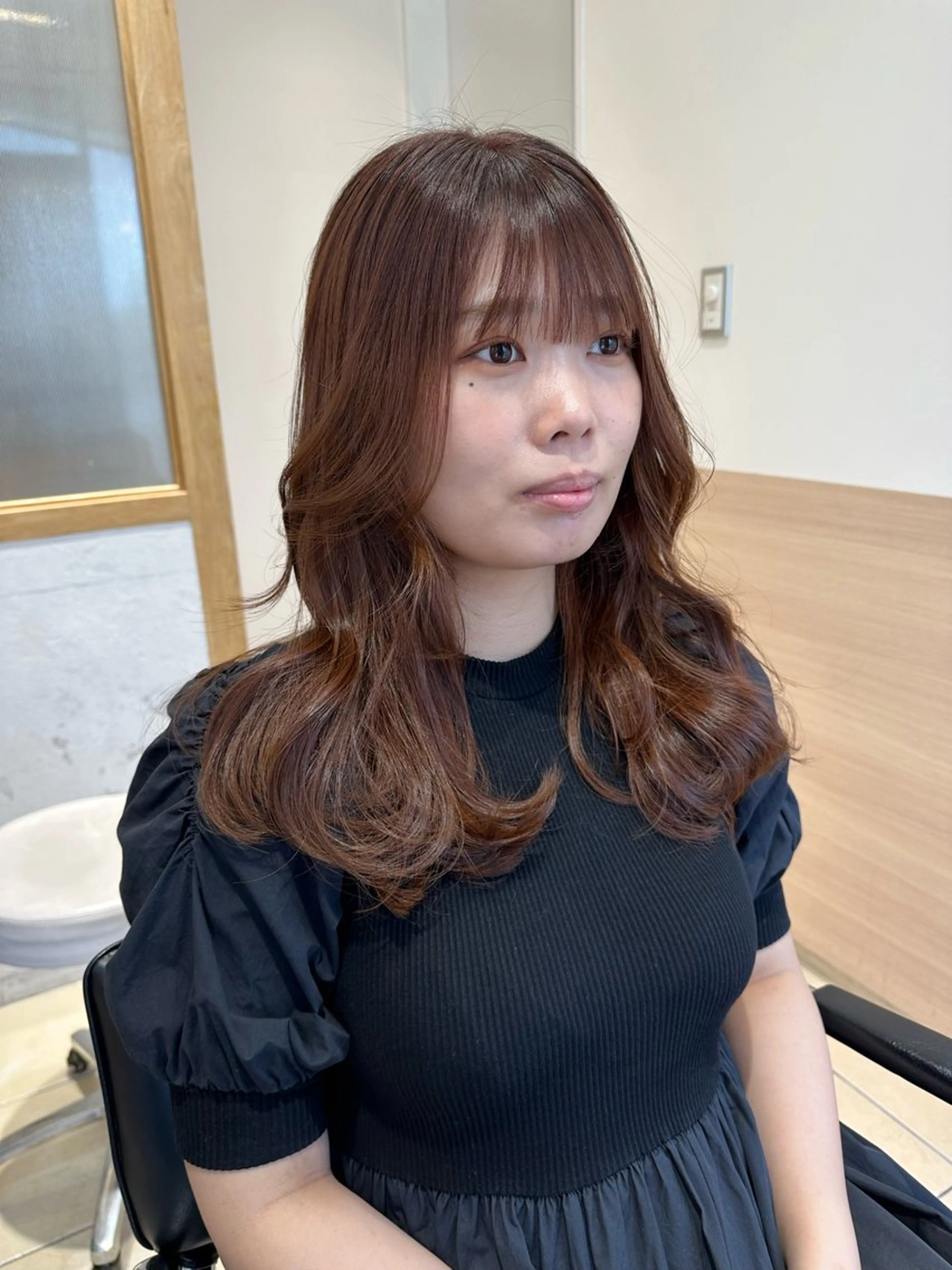 ロング カラー ブリーチ ブラウンカラー ハイライトカラー モカブラウン ナチュラルブラウン GO TODAY SHAiRE SALON所属・天野 瑠真のヘアスタイル