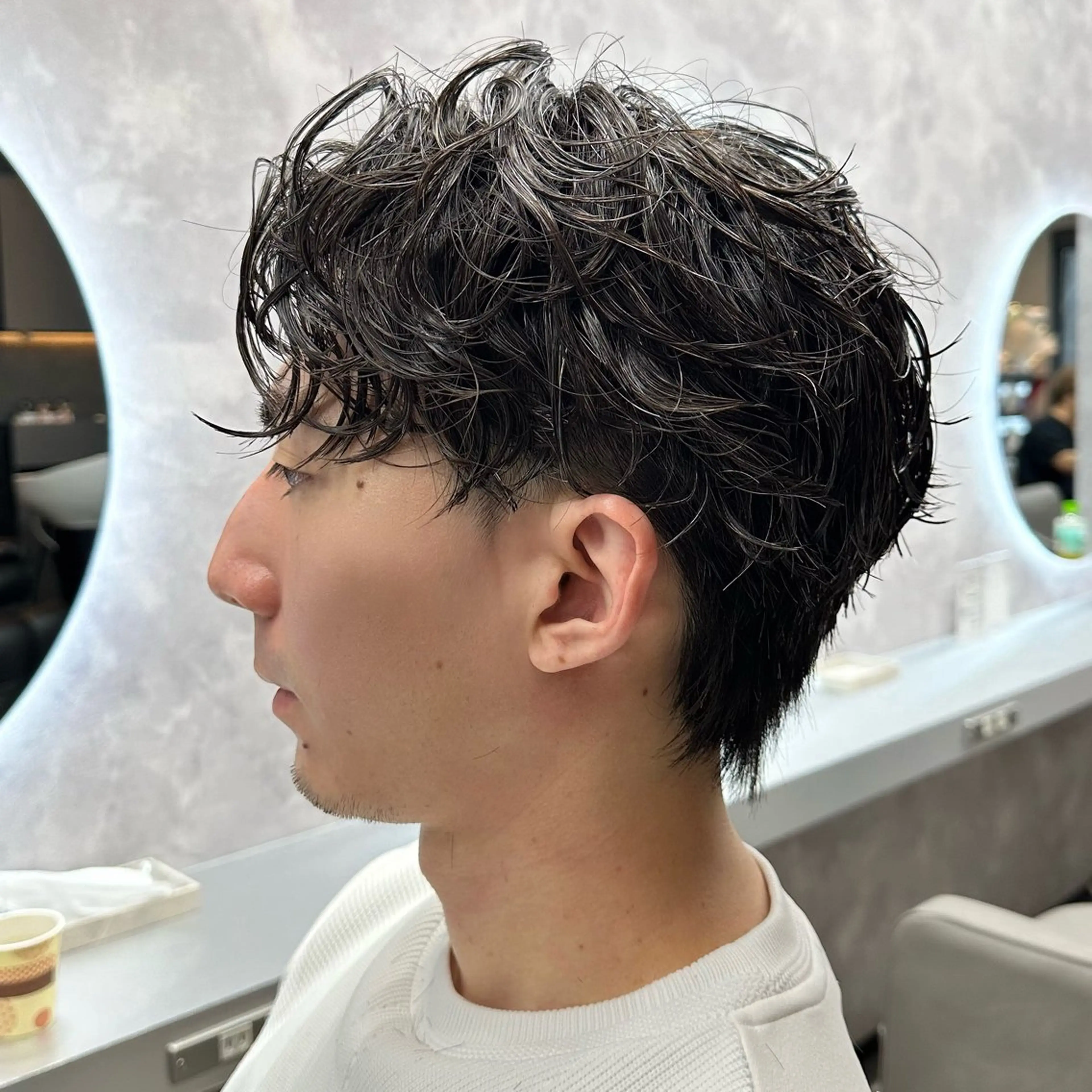 パーマ メンズ カット パーマ メンズパーマ🔵 ハイトーン✨原田慎也のヘアスタイル