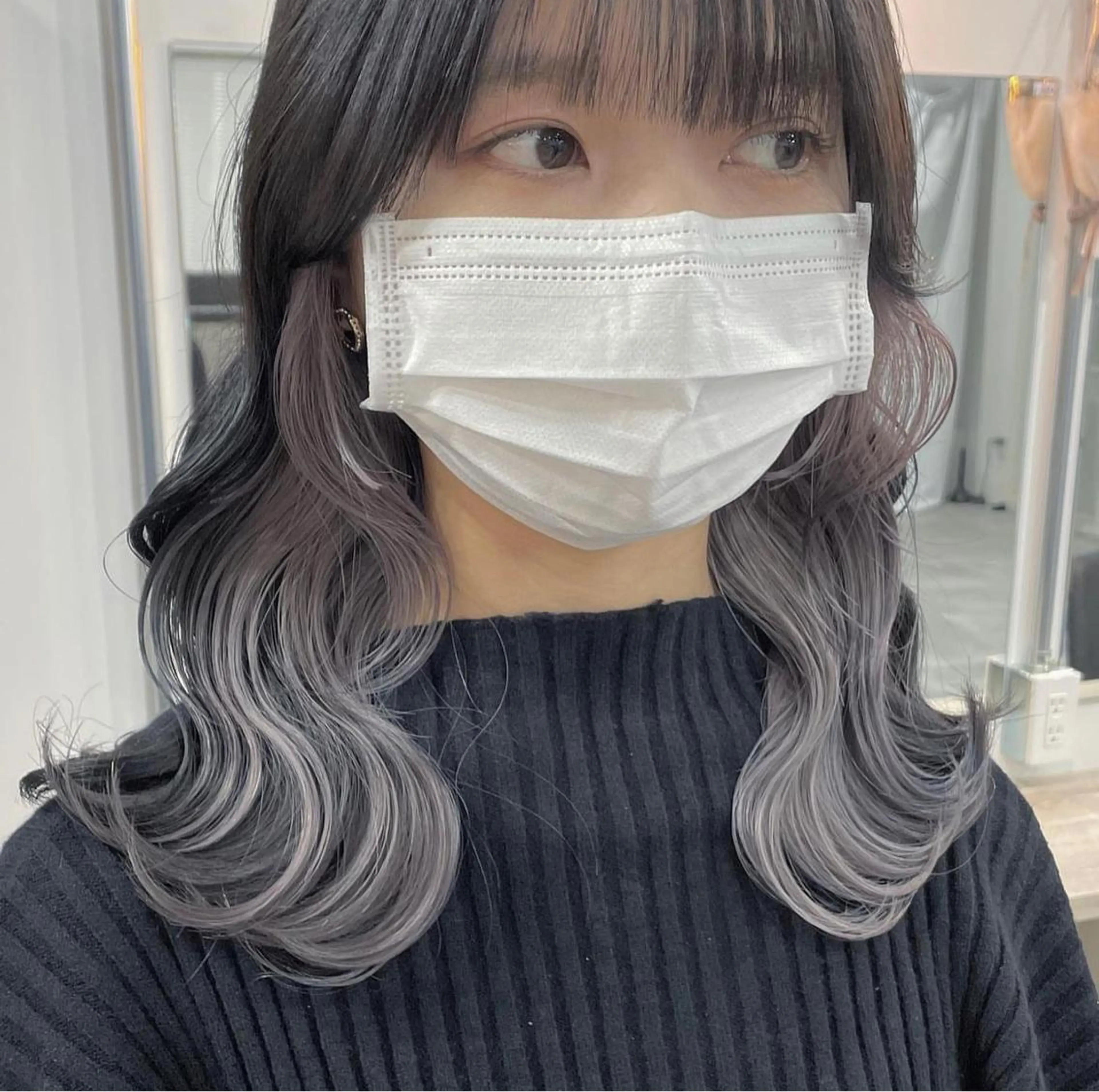 カラー 切りっぱなしボブイヤ リングカラー清水隆央のヘアスタイル