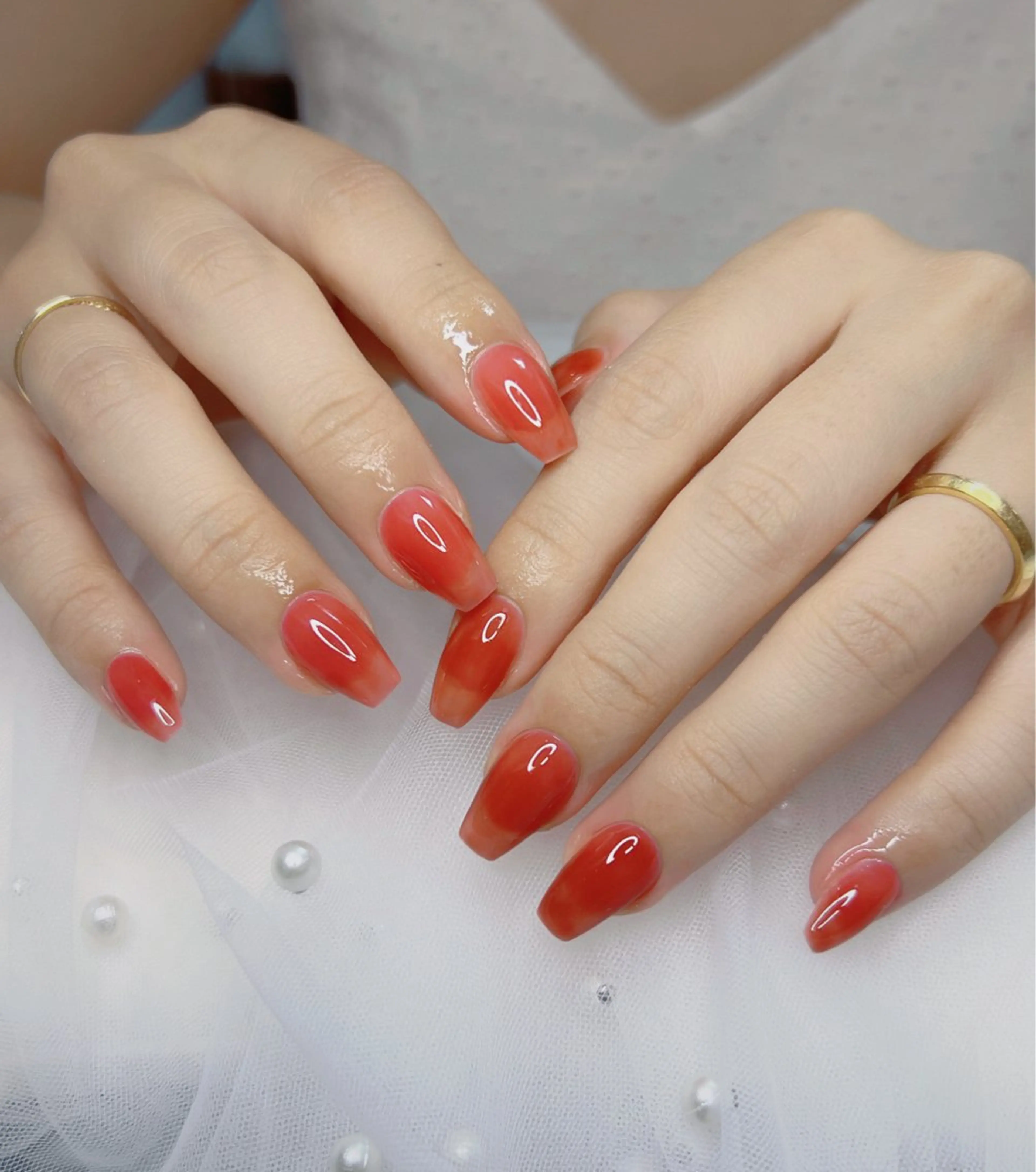 ネイル オーロラネイル 長さ出し フットネイル 韓国ネイル ラメ(グリッター) ハンドネイル 👍thumbs up nail👍のネイルデザイン