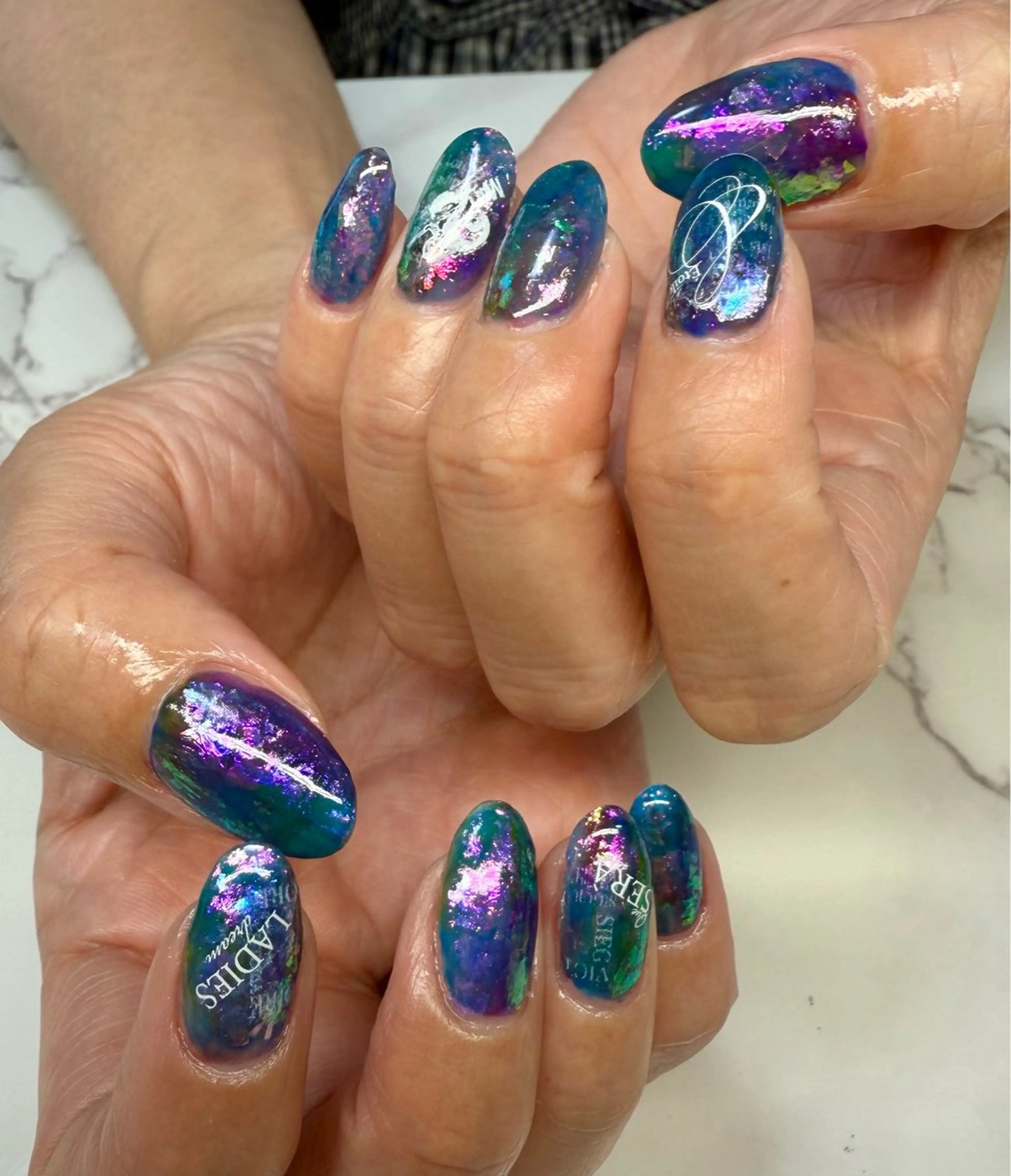 ネイル アートネイル チークネイル フレンチネイル 氷ネイル・うるうるネイル キラキラネイル M.N_ nailのネイルデザイン