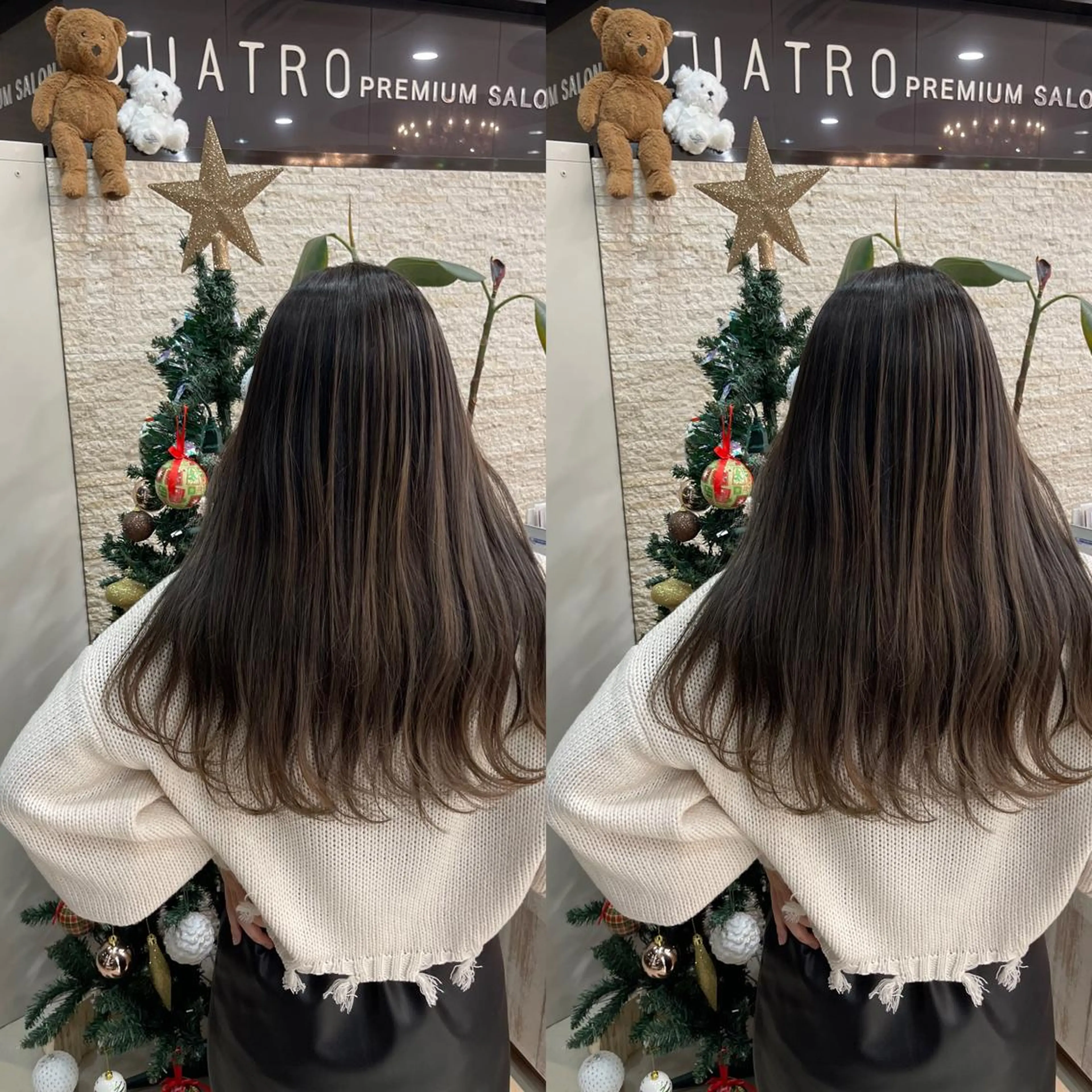 セミロング カット ヘアカラー Y Uのヘアスタイル