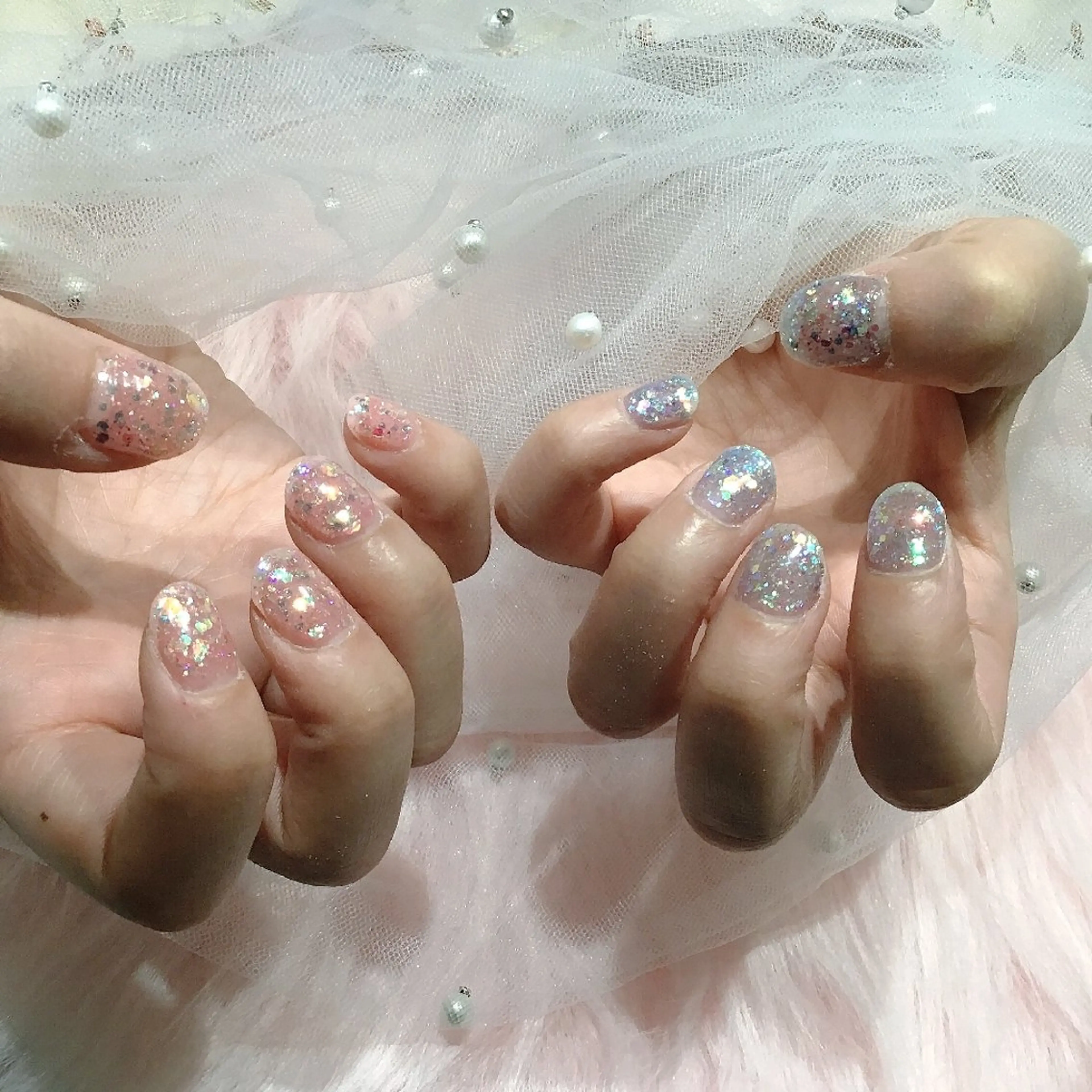 ネイル ラメ(グリッター) ワンカラーネイル ハンドネイル AG nail 〚　yuka　〛のネイルデザイン