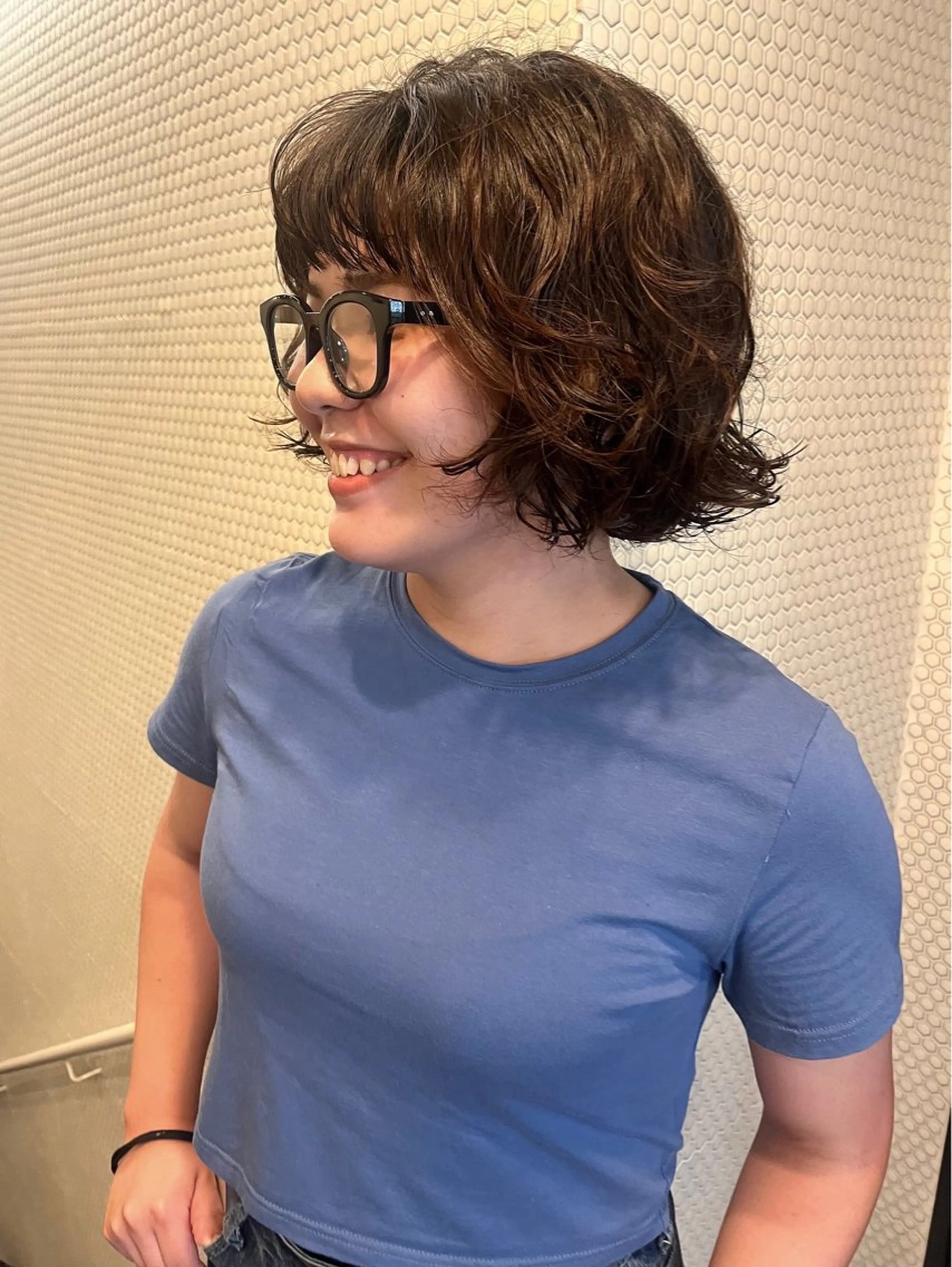 ショート パーマ レイヤー/暖色/ 髪質改善/永礼芳果のヘアスタイル