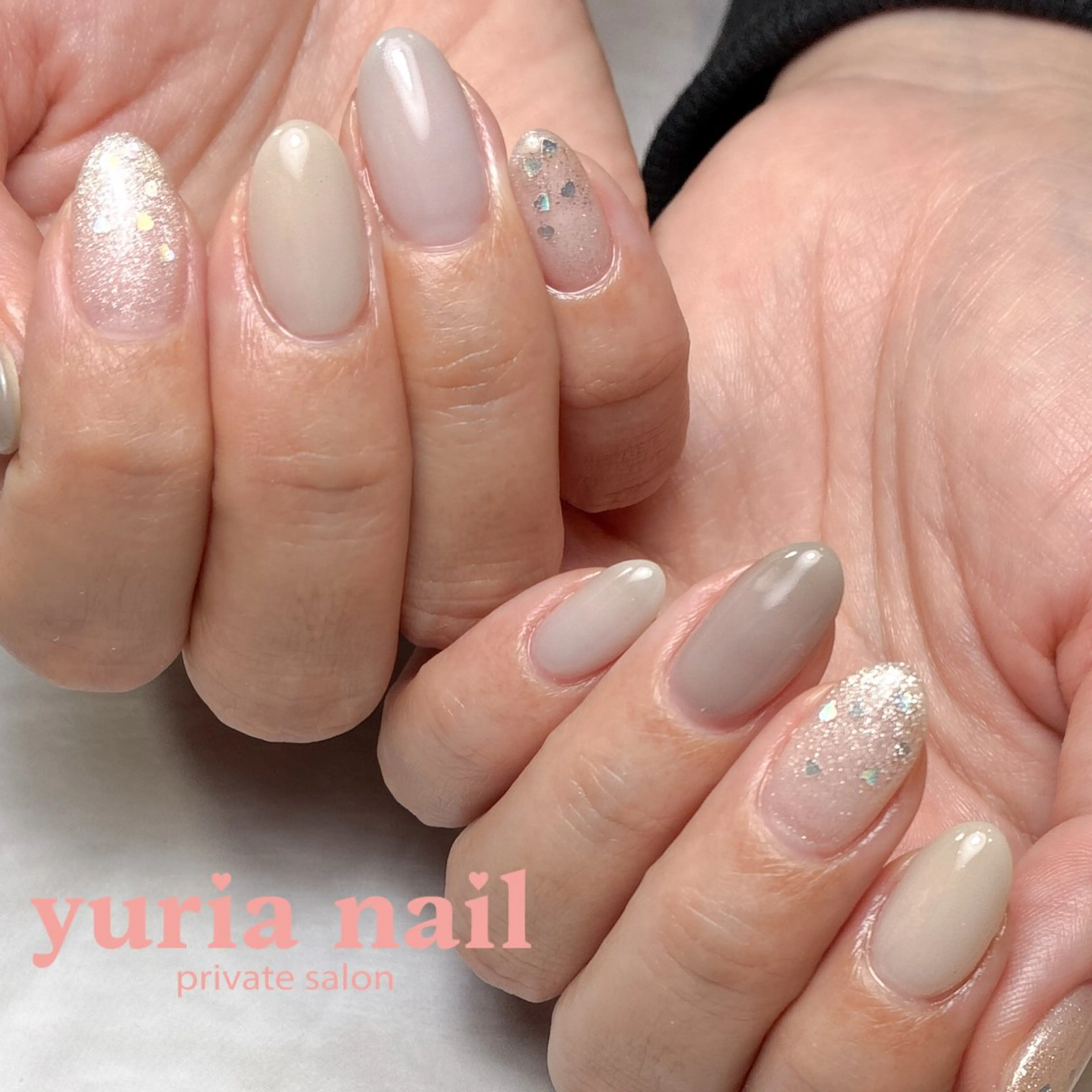 ネイル アートネイル ジェルネイル ハート マグネットネイル シンプルネイル ハンドネイル 小林 ゆりあのネイルデザイン